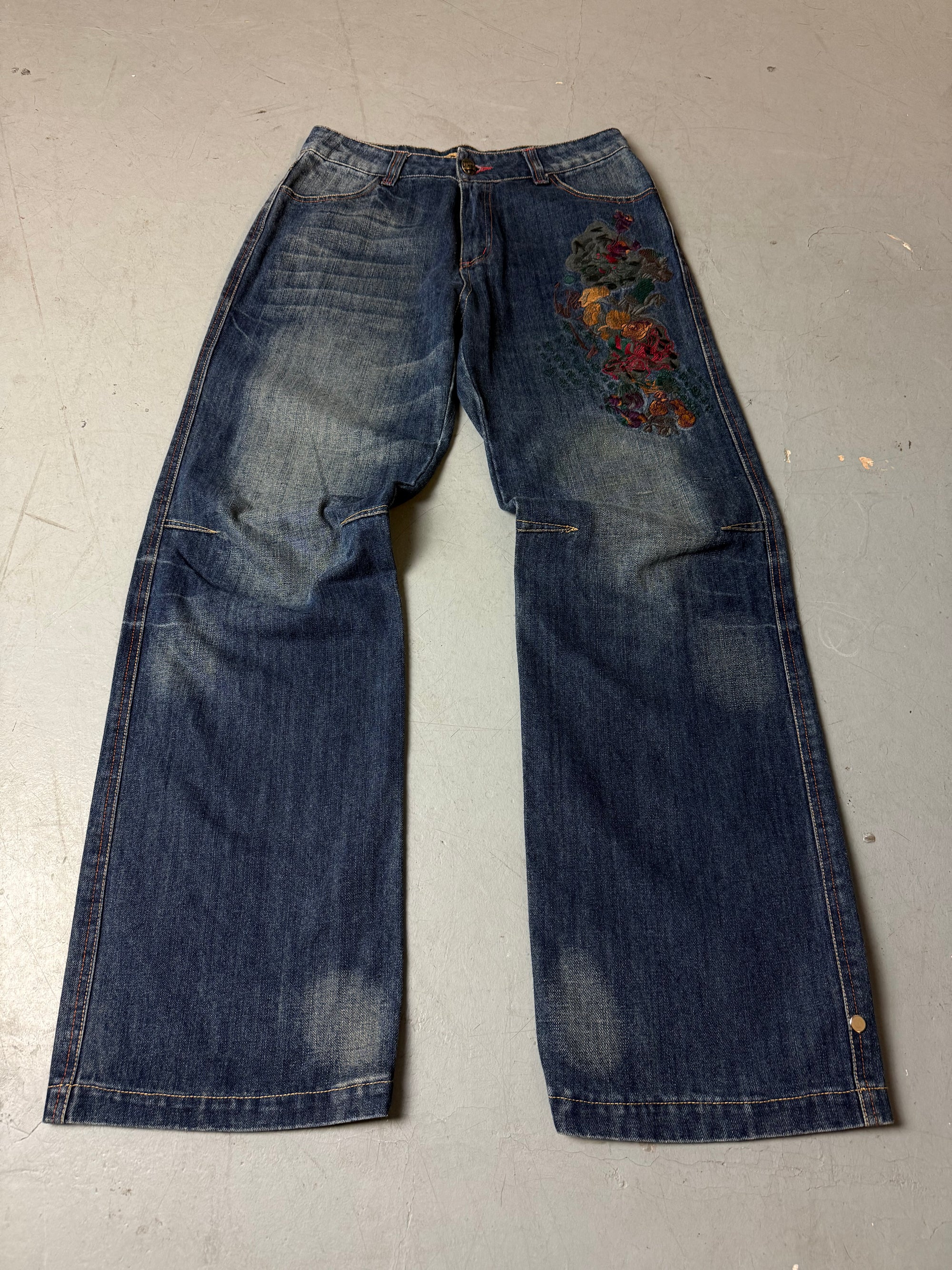Vintage Yuan Fang Japanese Stitched Baggy Denim S/M