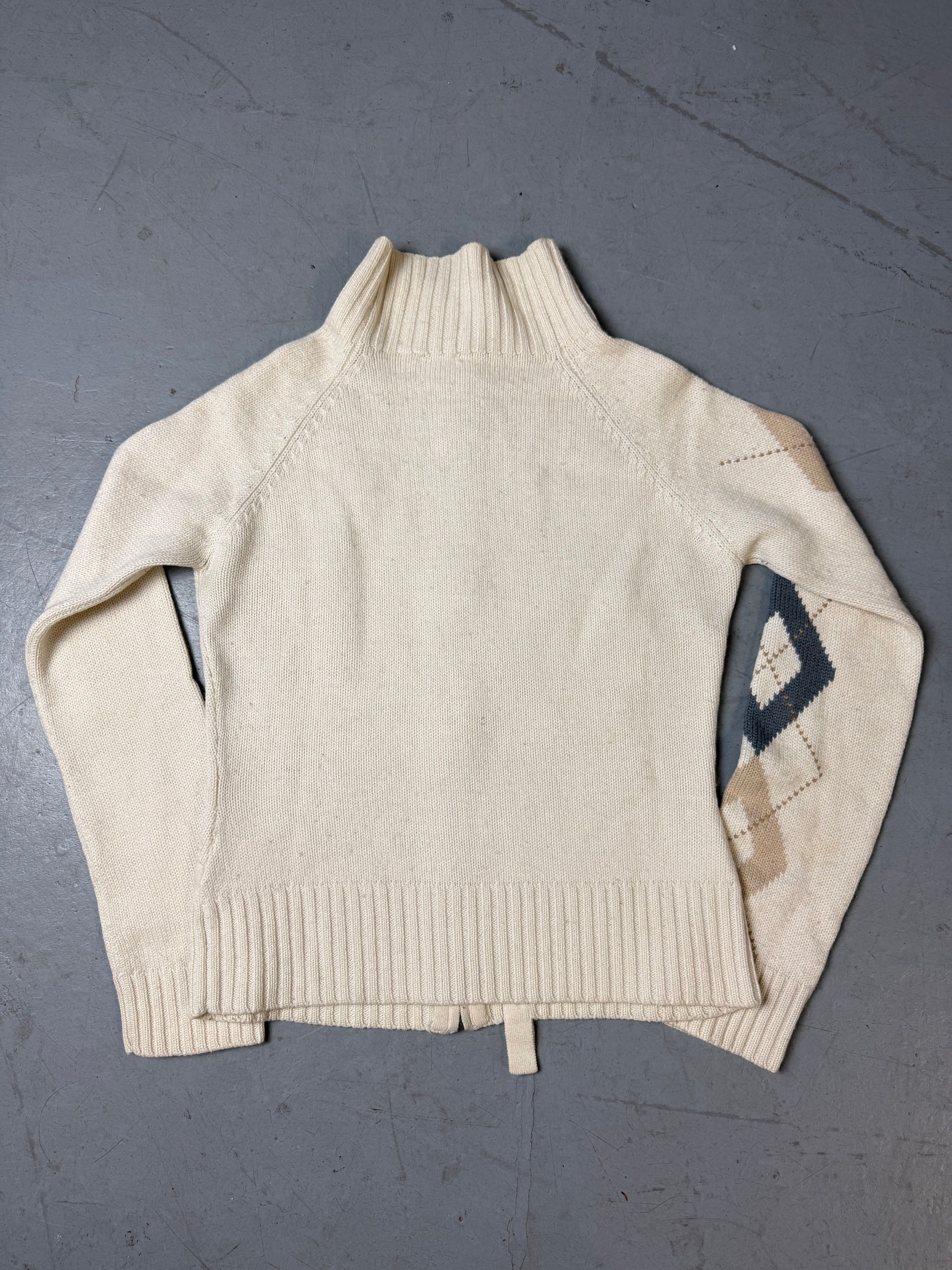 Productbild von Vintage Calvin Klein Jeans Cream Knit Zip Up S von hinten