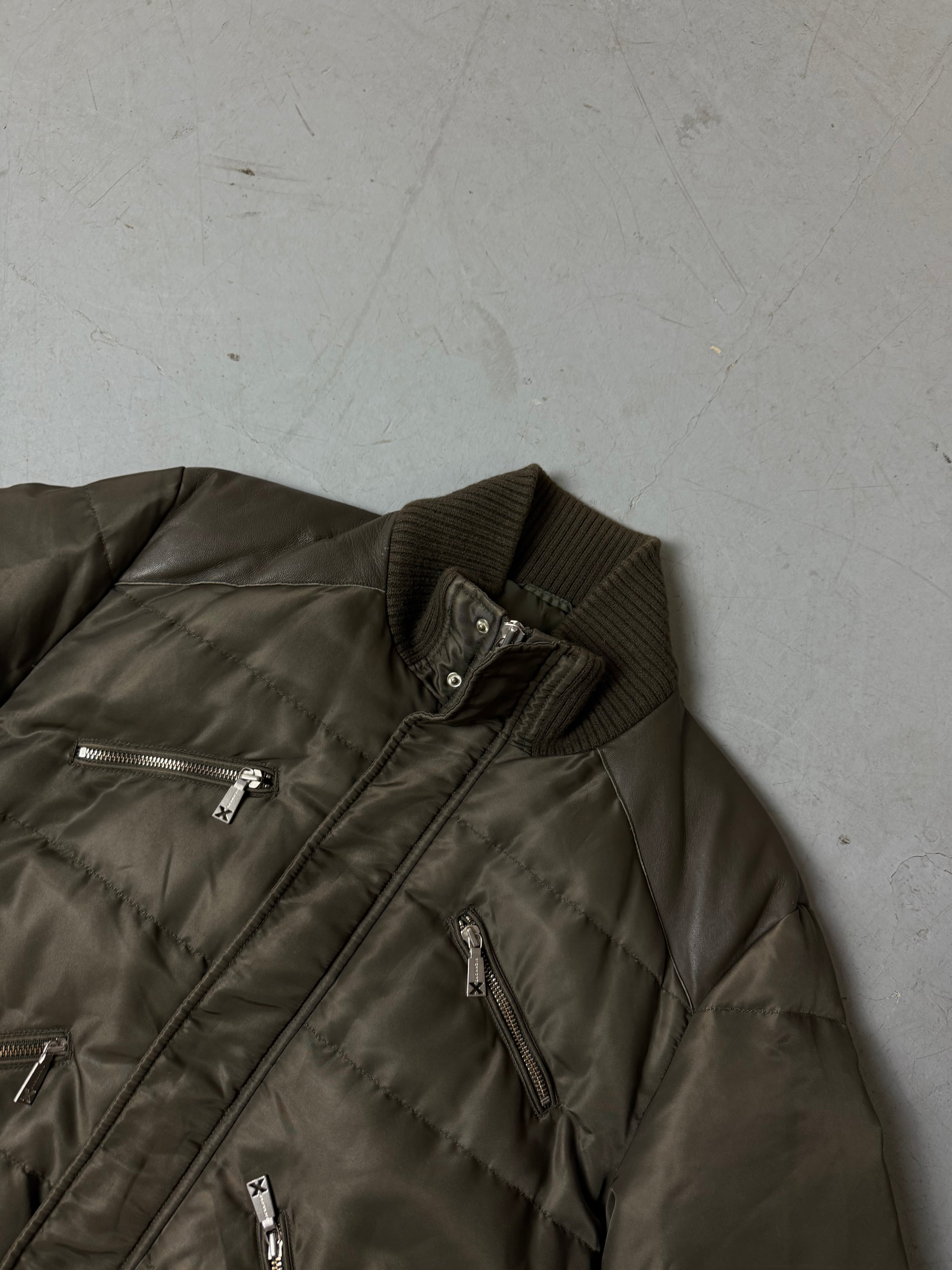 Detailbild von einer Vintage Richmond grünen Puffer Jacke Kragen