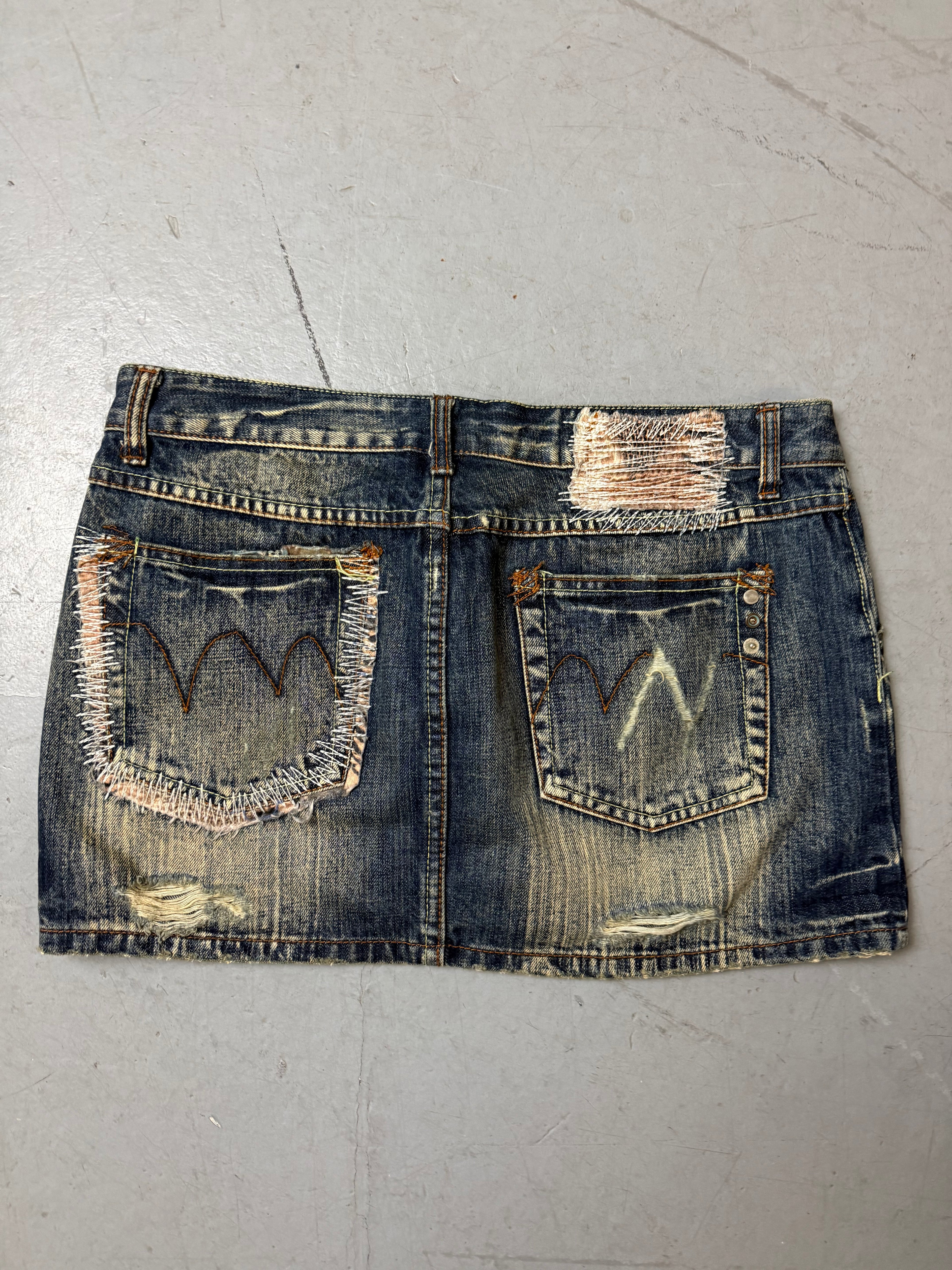 Vintage Reds Denim Mini Skirt M/L