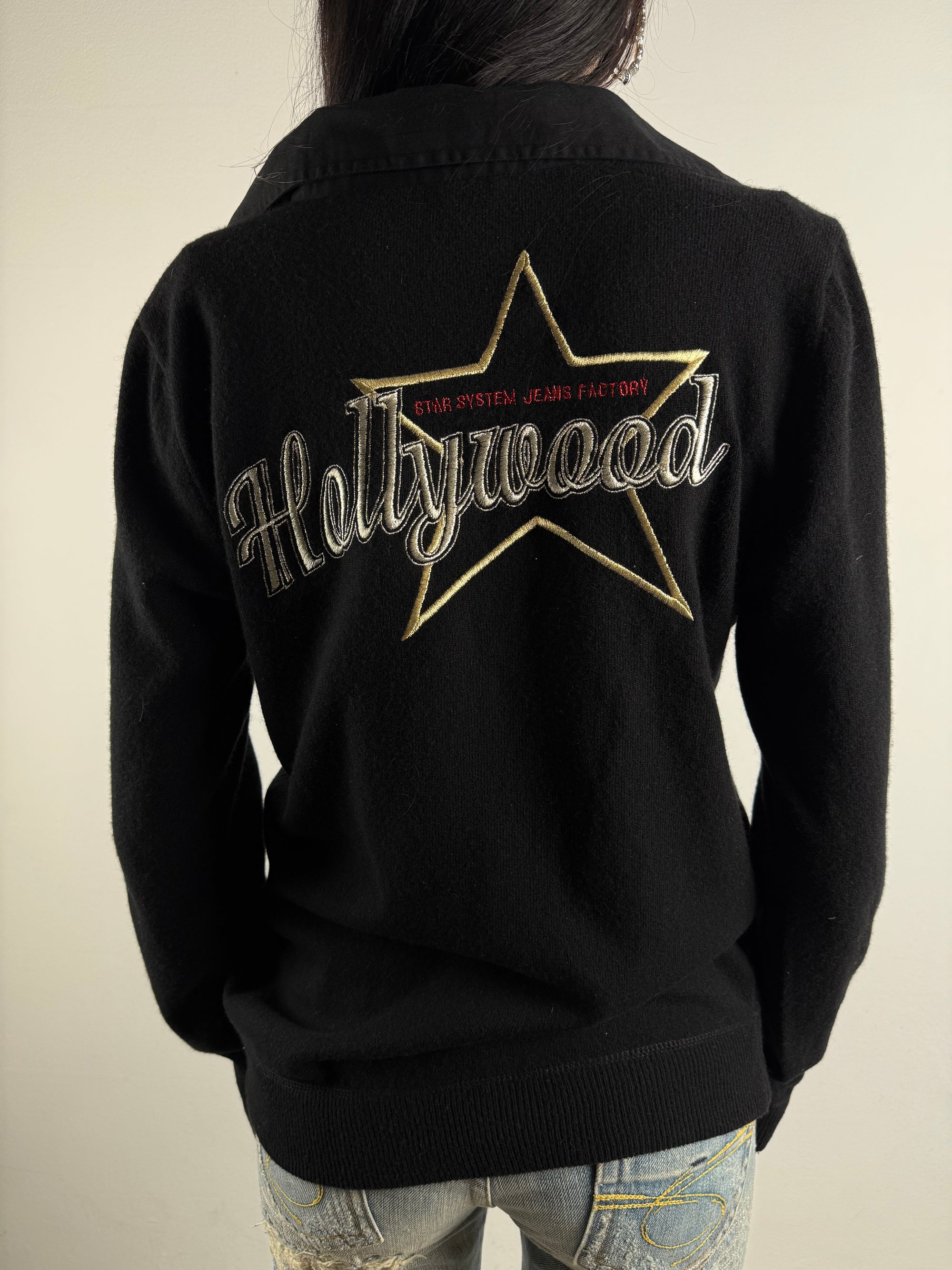 Vintage Hollywood Milano Black Oversized Longsleeve XL
