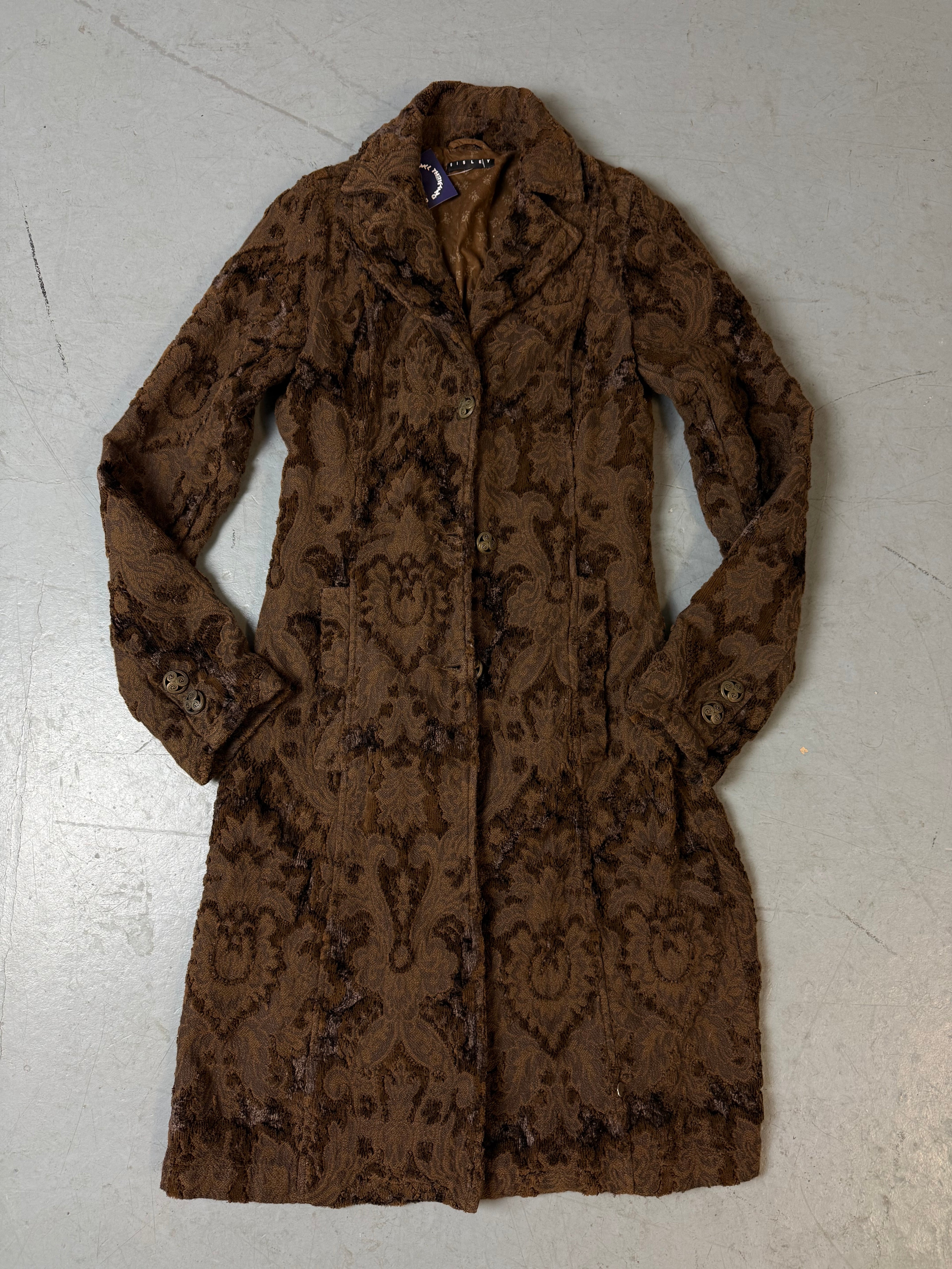 Vintage Sisley Brown Floral Coat M