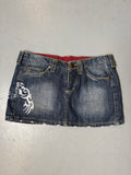 Vintage Tribal Printed Denim Skirt M
