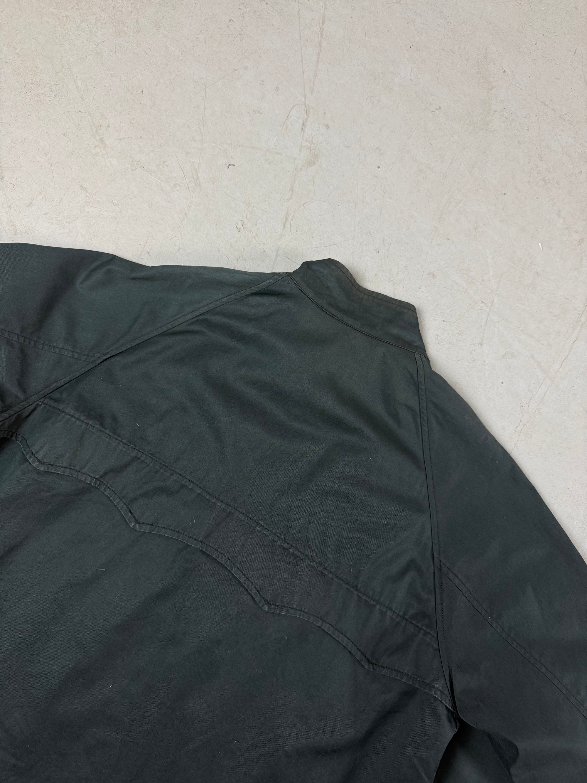 Detailbild von einer Vintage Moncler Black/Dark Green Jacket von Kragen Rückseite