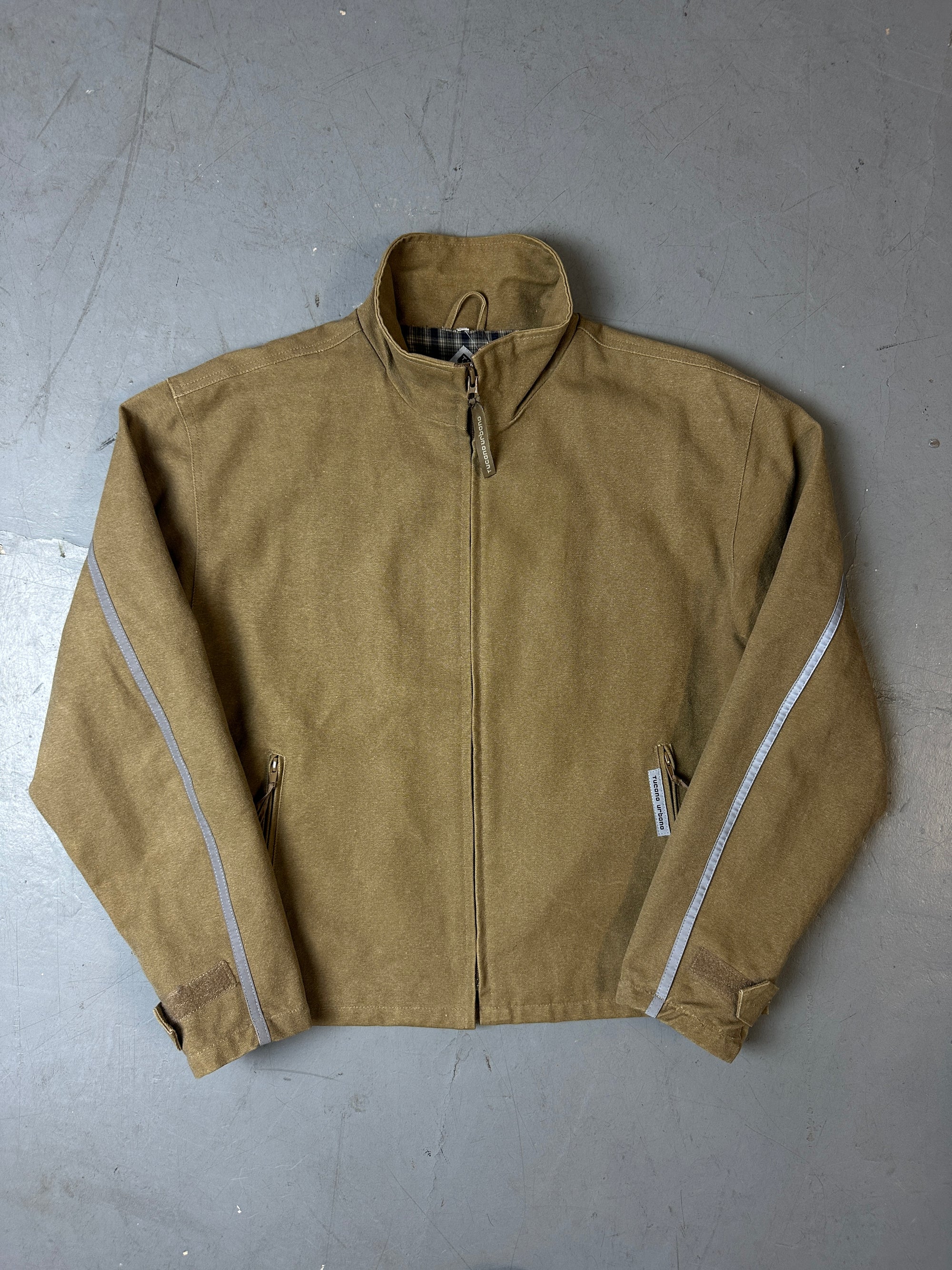 Produktbild von einer Vintage Beige Reflective Stripe Jacket von vorne