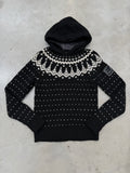 Vintage Emporio Armani Black Hooded Wool Knit Sweater für Herren Y2K Second Hand Fashion