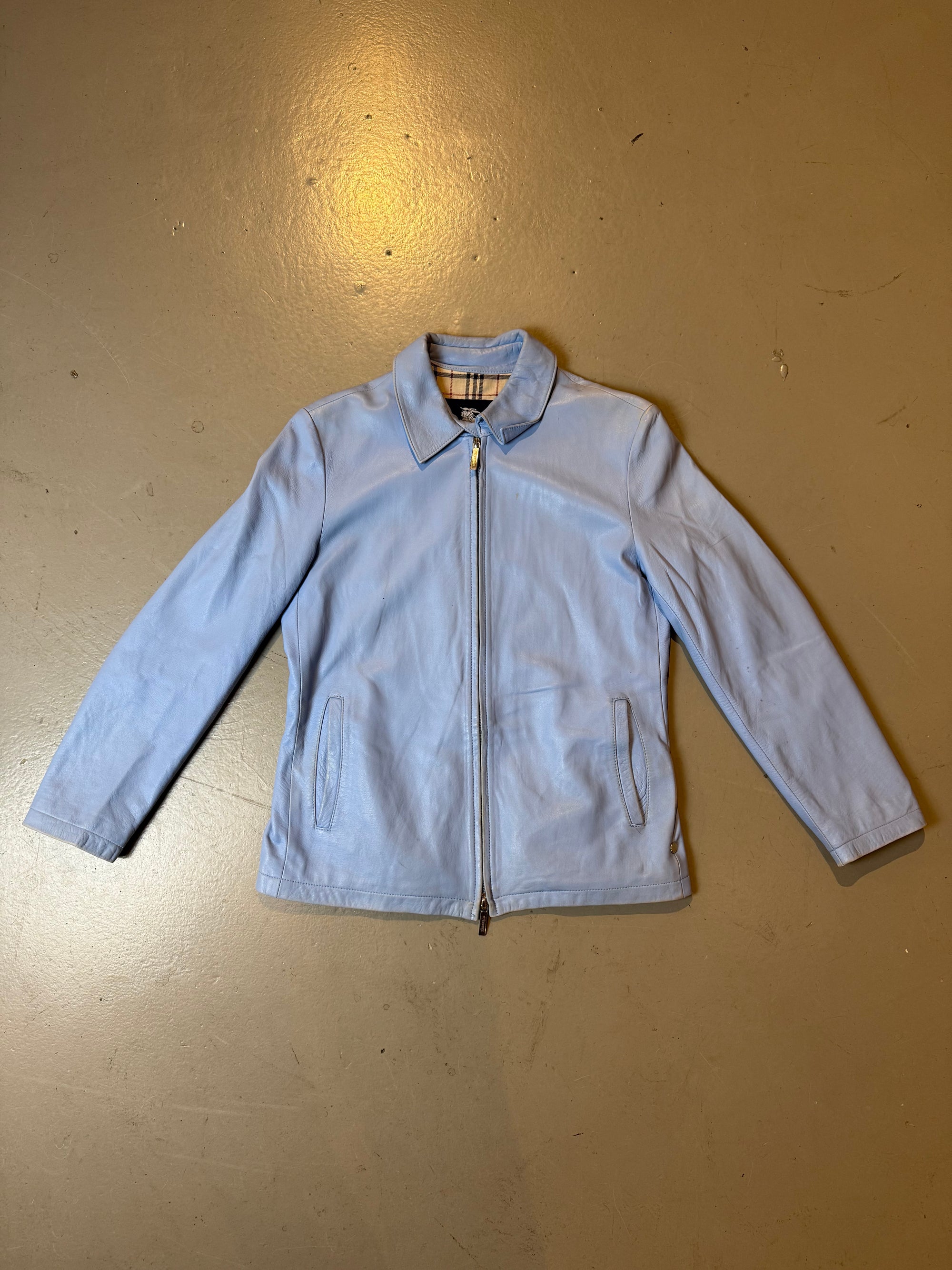 Vintage Babyblue Burberry Leather Jacket XS/S