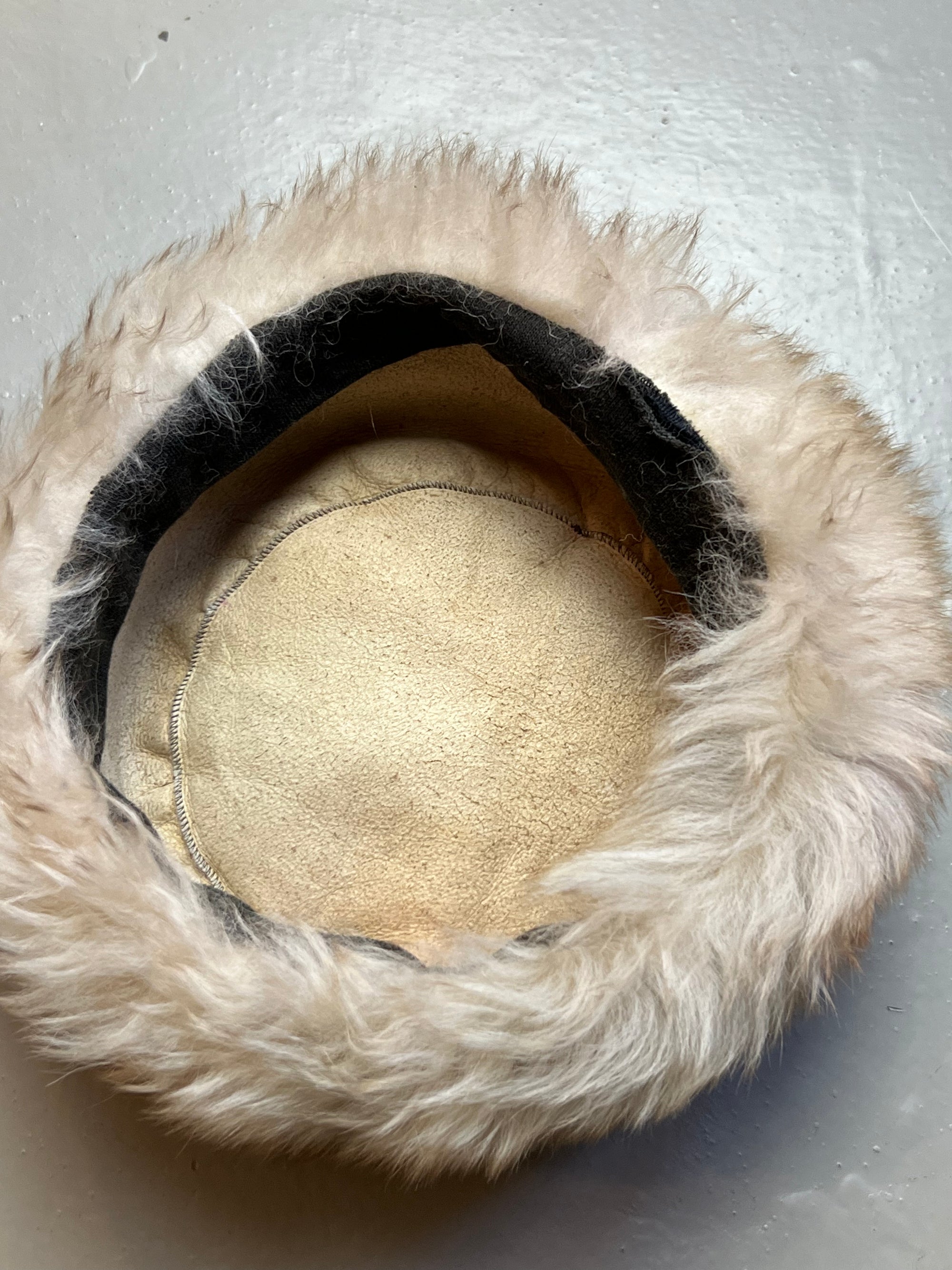 Vintage Beige Faux Fur Hat