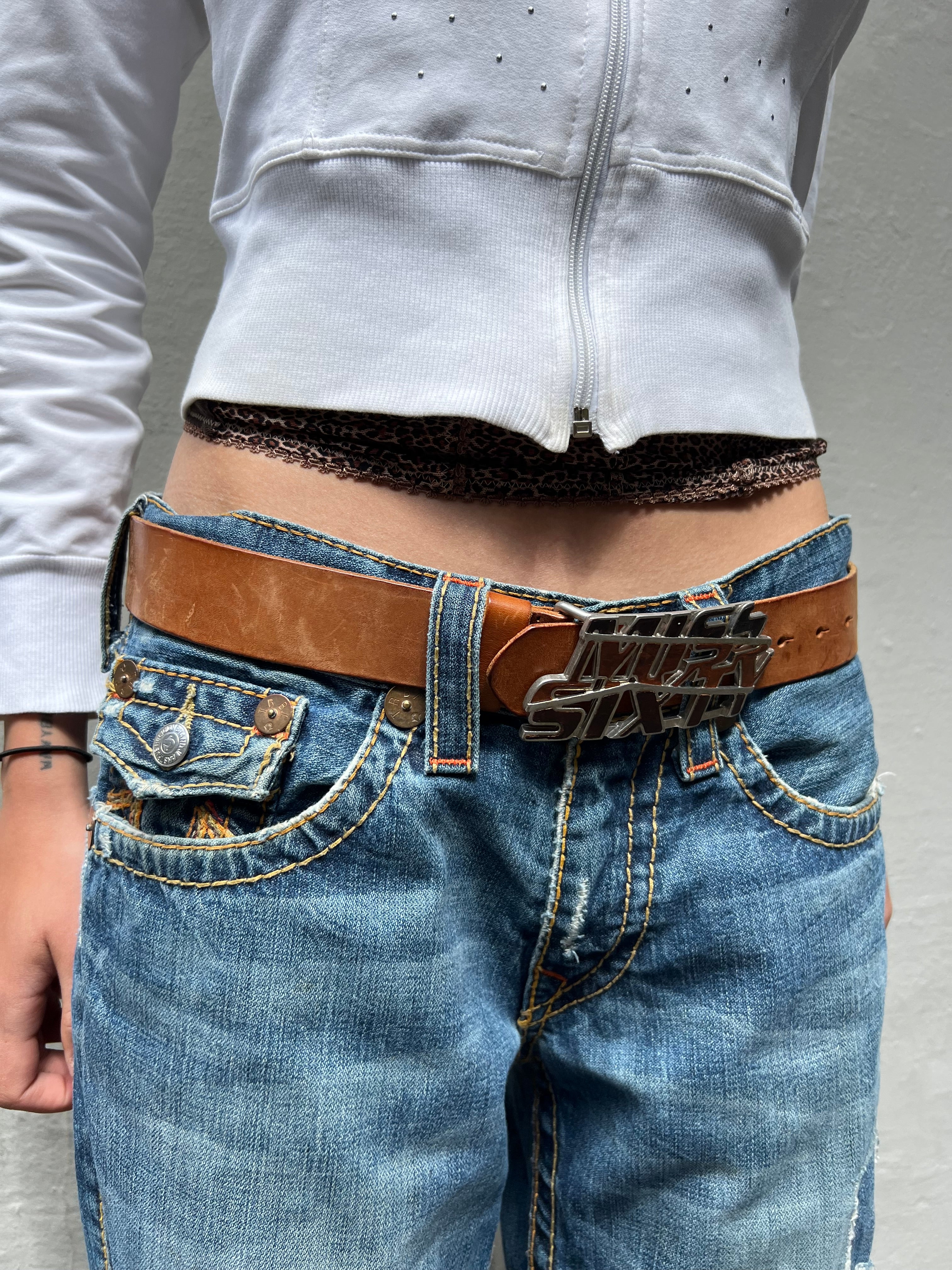 Vintage Brown Miss Sixty Big Buckle Belt