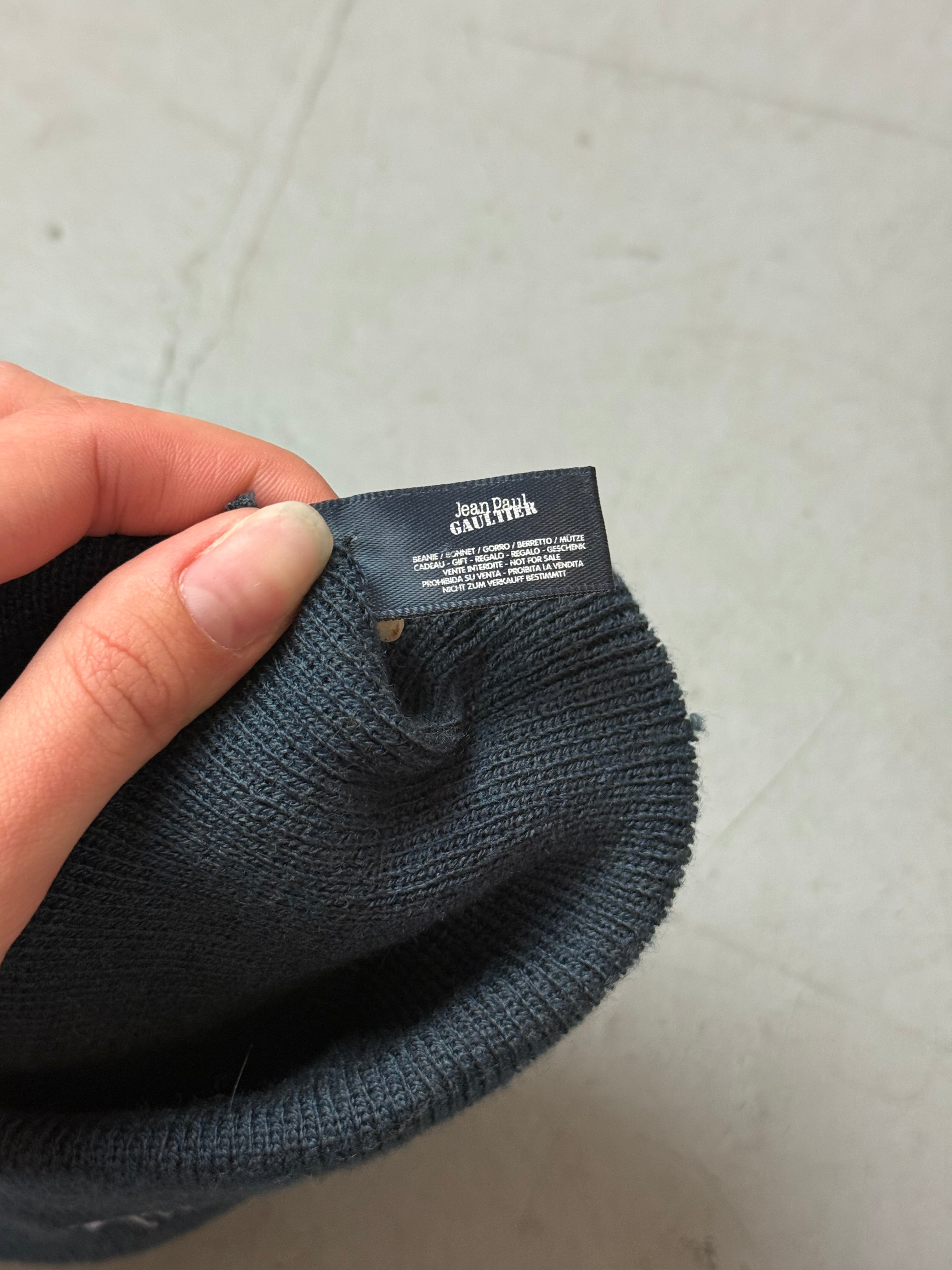 Vintage Jean Paul Gaultier Blue Beanie. Unisex. Y2K Second Hand 2000s Fashion