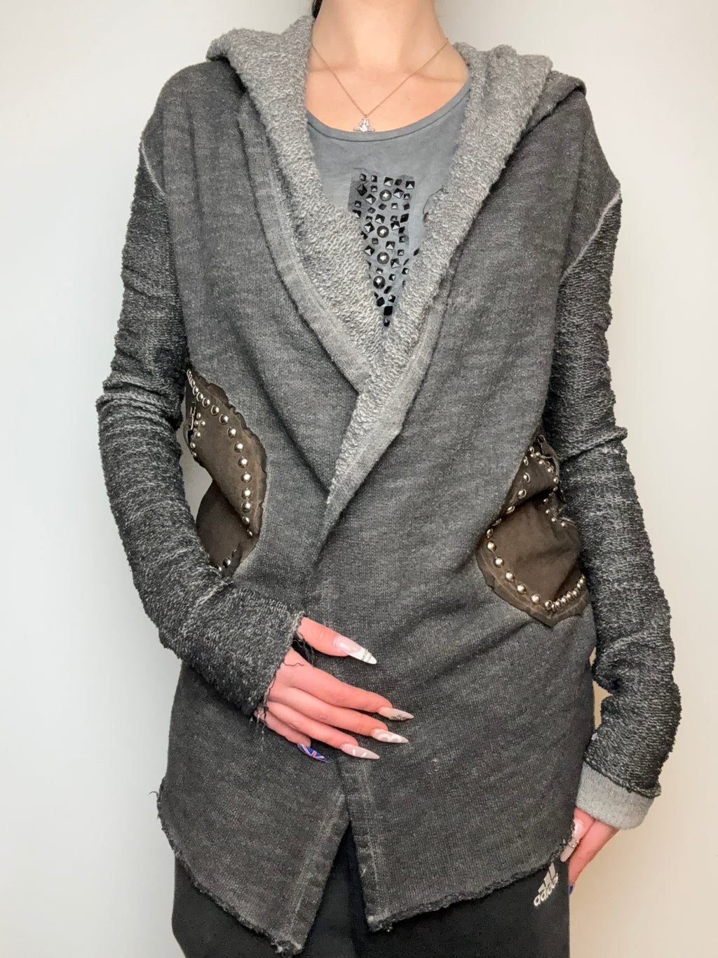 Vintage Sexy Woman Hooded Cardigan M/L