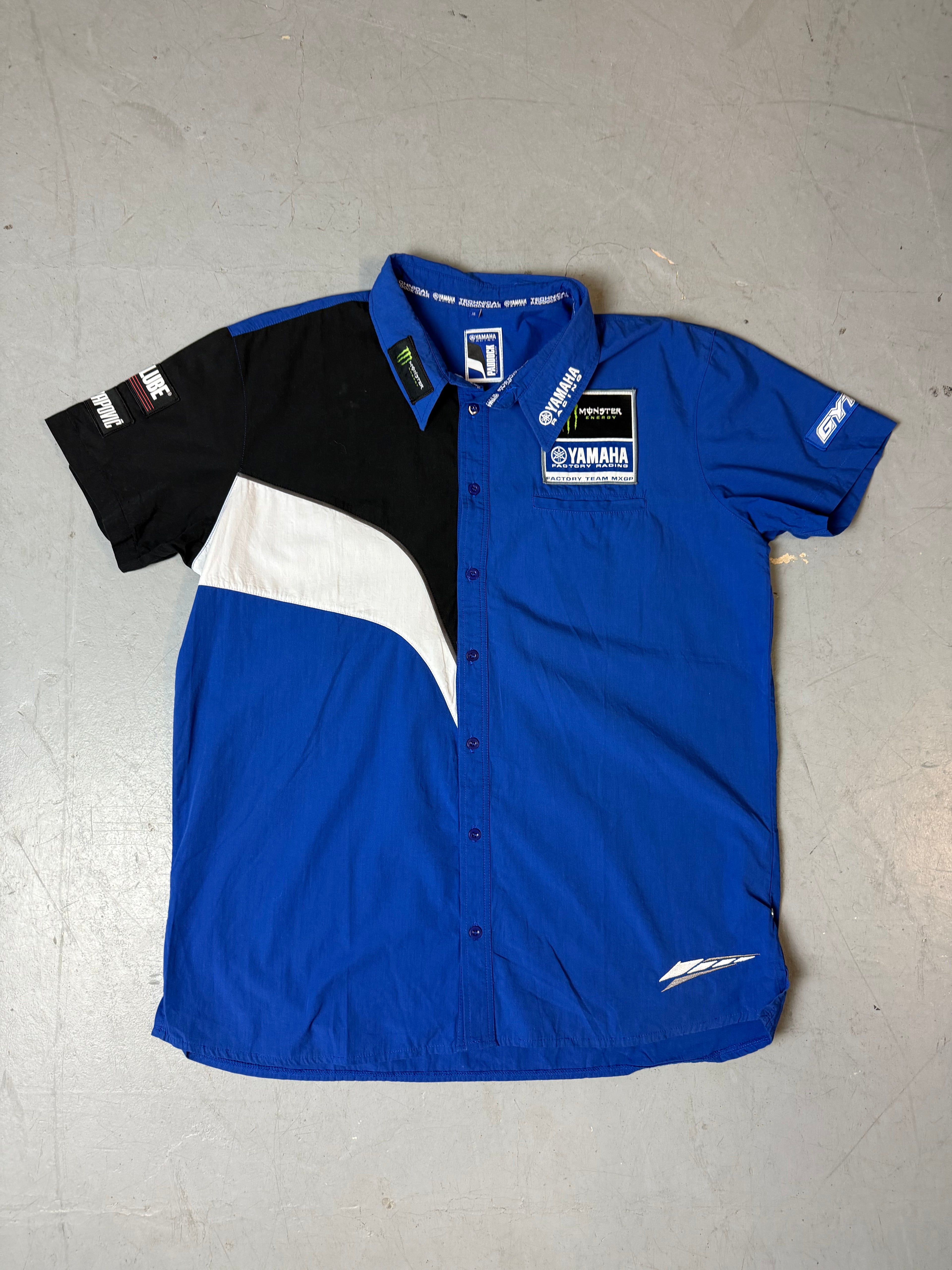 Vintage Yamaha Blue Button Up Shirt XL