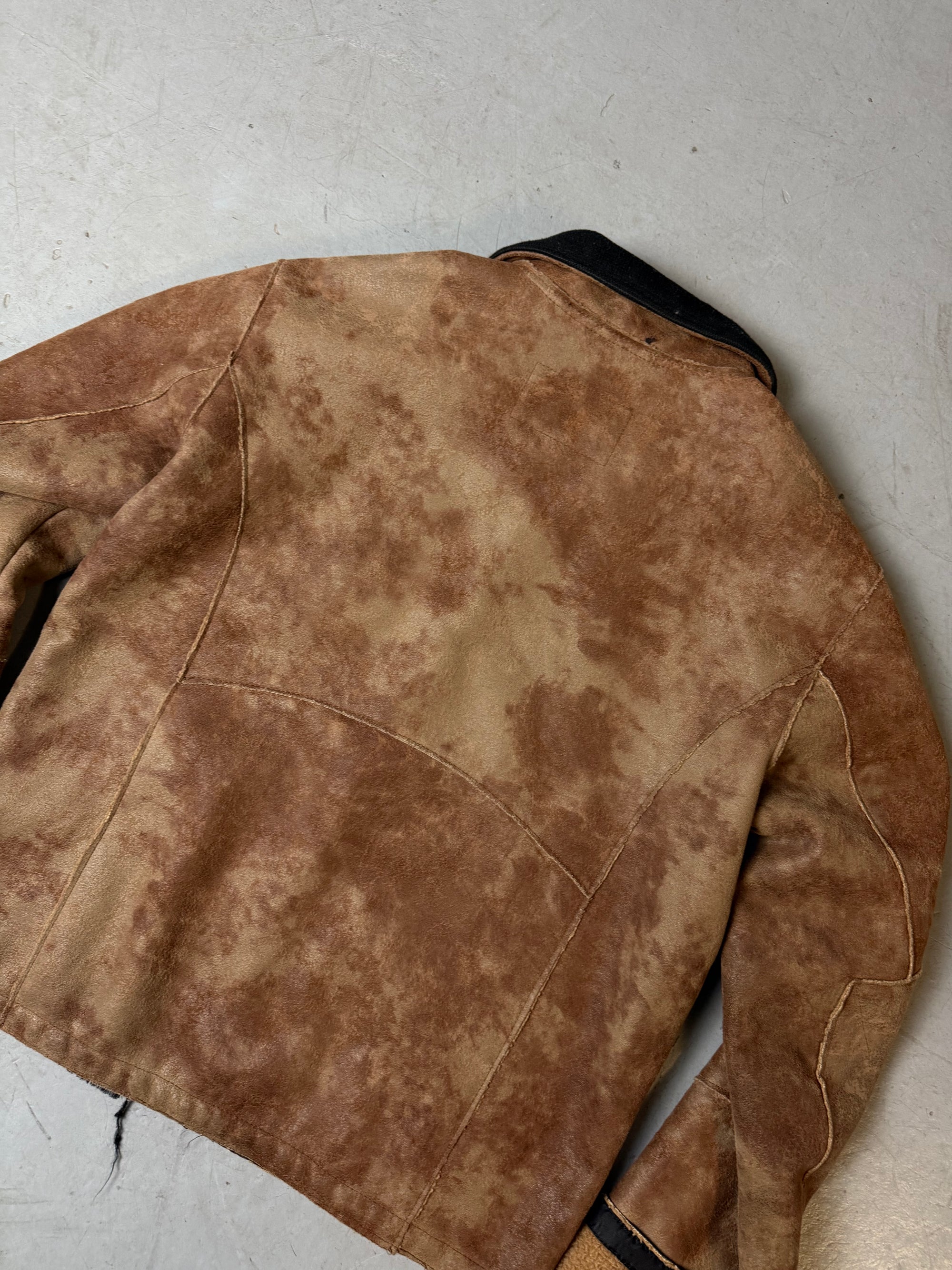Vintage Armani Jeans Brown Faux Sherling Jacket M/L