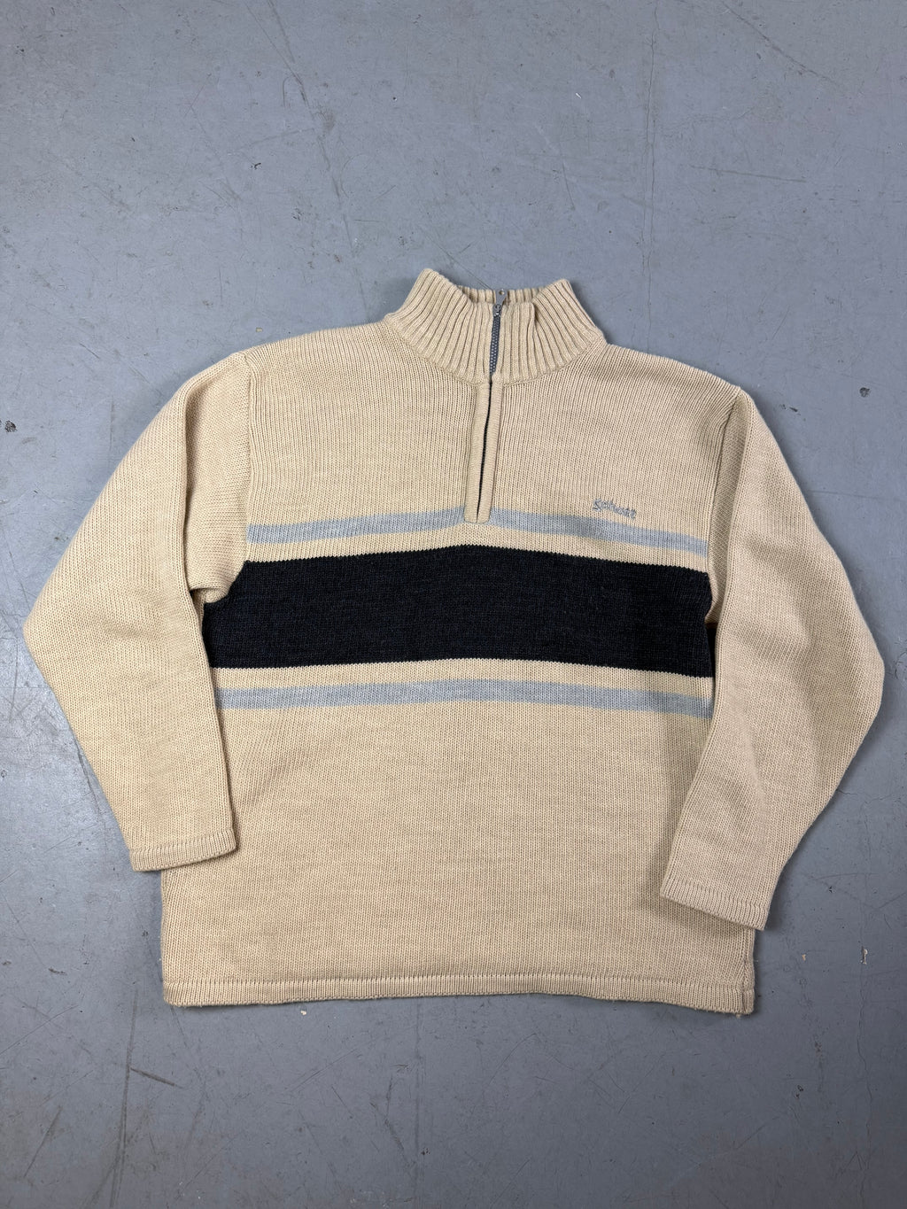 Produktbild von einem Vintage Schott Knit Half Zip Sweater von vorne