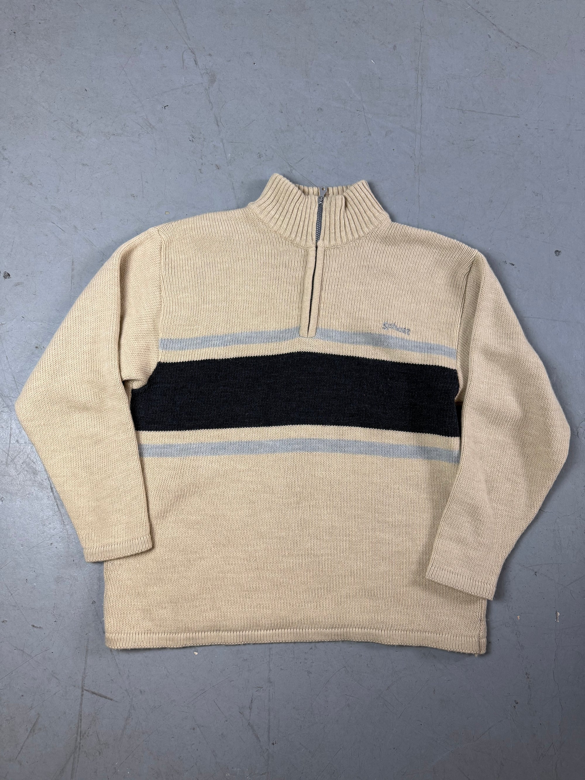 Produktbild von einem Vintage Schott Knit Half Zip Sweater von vorne