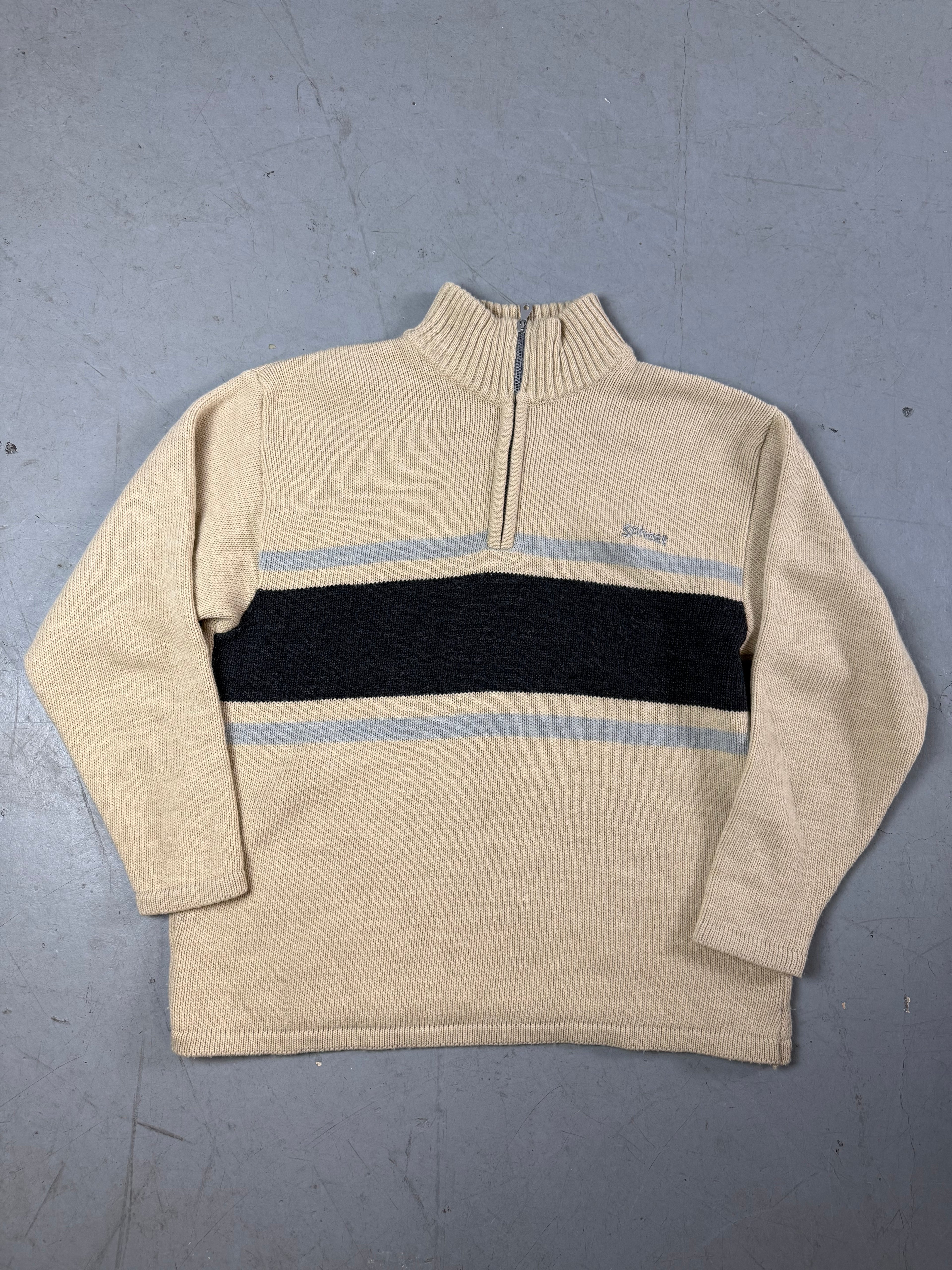 Produktbild von einem Vintage Schott Knit Half Zip Sweater von vorne