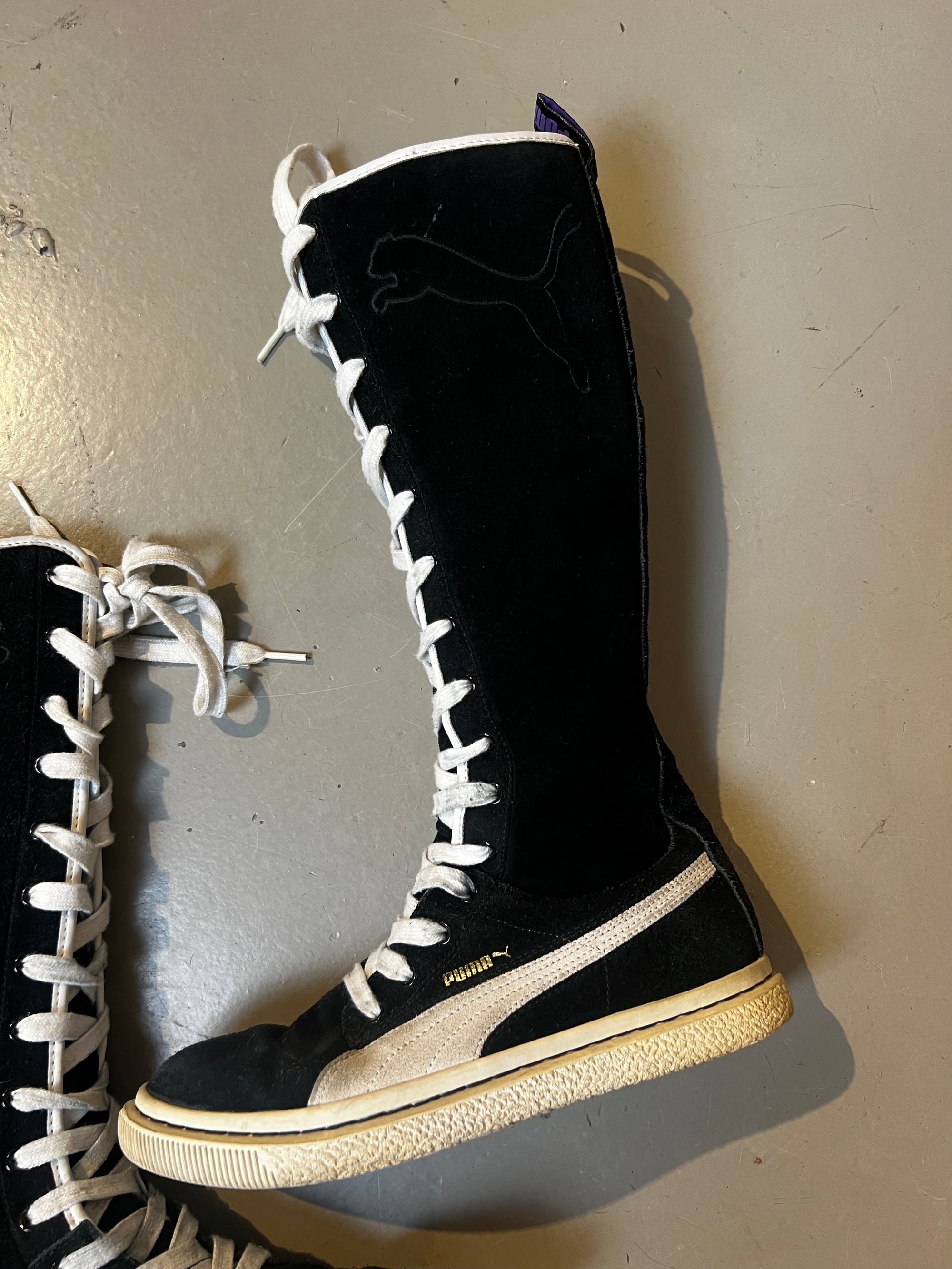 Vintage Black Puma Rare Dr. Clyde High Top Boots 38