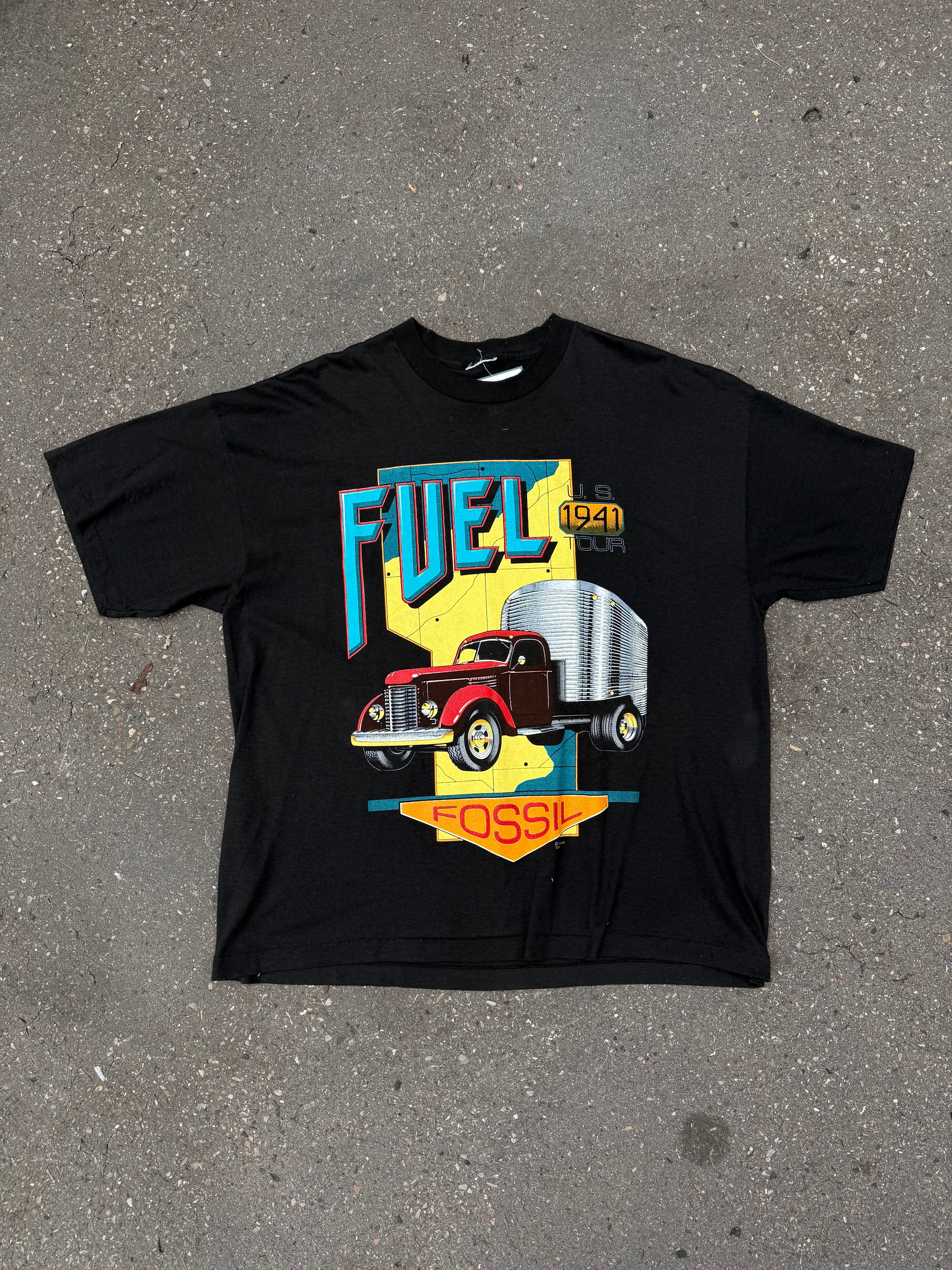Vintage Car Printed T-Shirt L