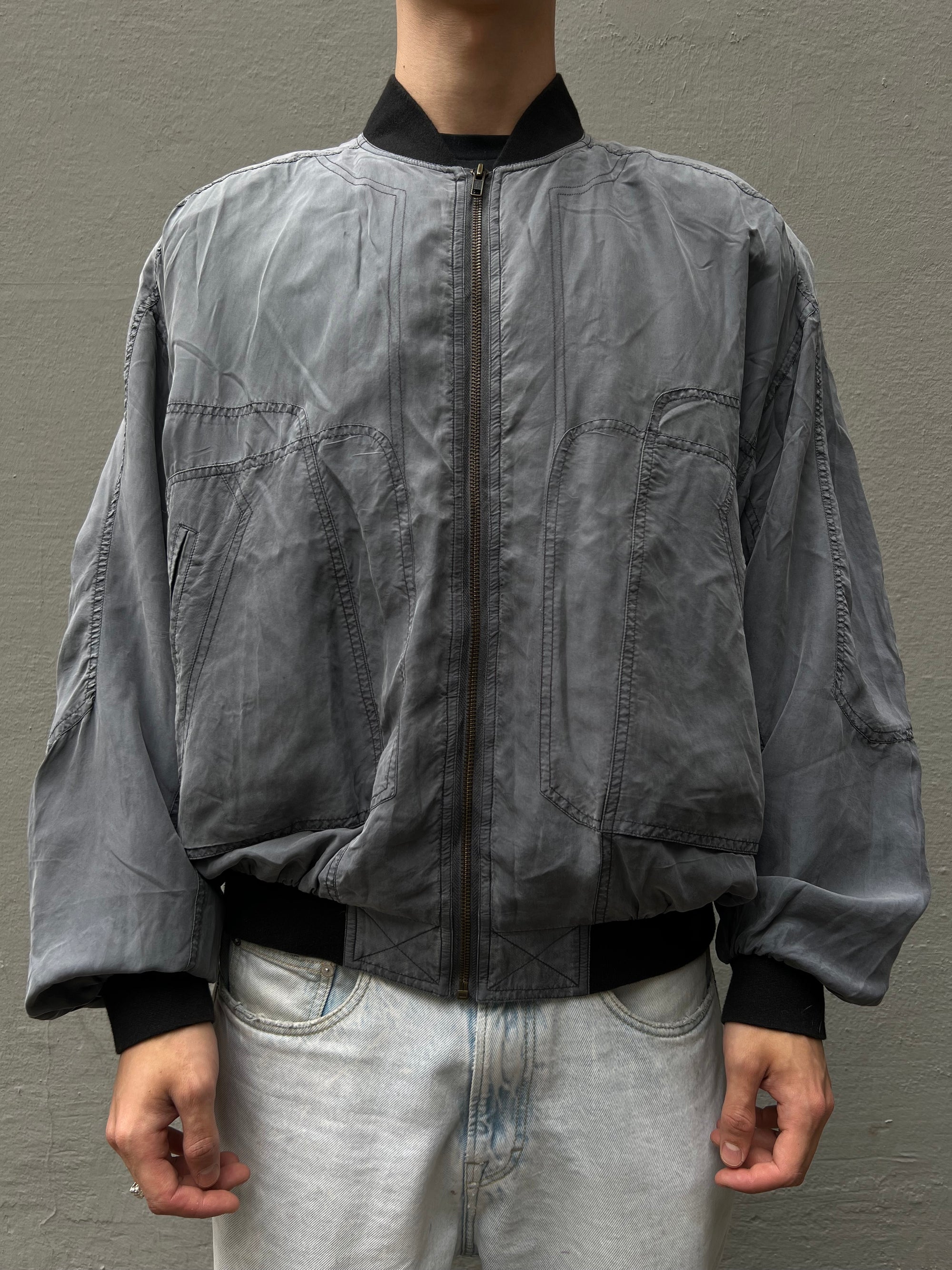 Vintage Metalic Silk Bomber Jacket M/L