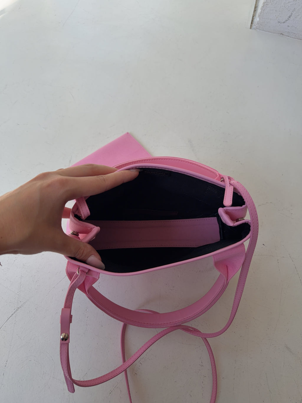 Vintage Balenciaga Pink Navy Cabas XS Canvas Tote Bag (Onesize)