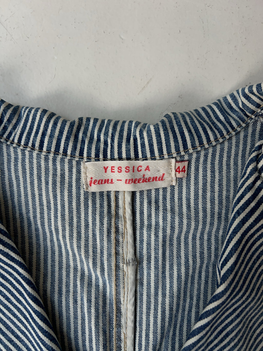 Vintage Striped Jeans Jacket (XL)