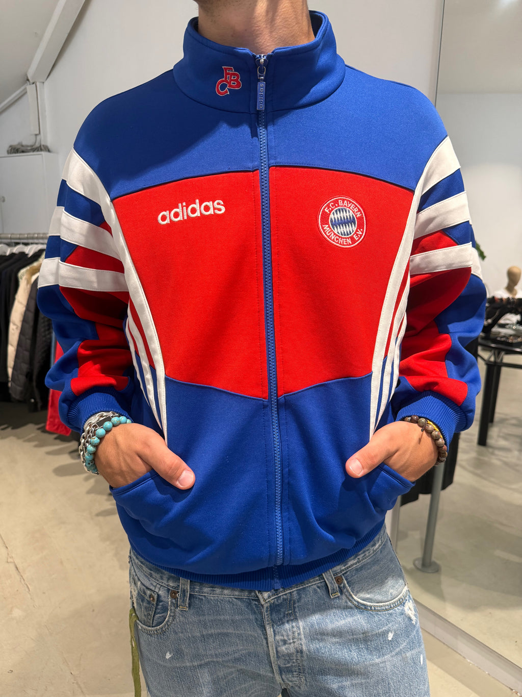 Vintage Adidas 1990s Fc Bayern München Track Jacke (M)