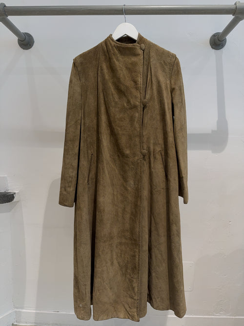 Vintage Beige Wildleder Mantel (L)