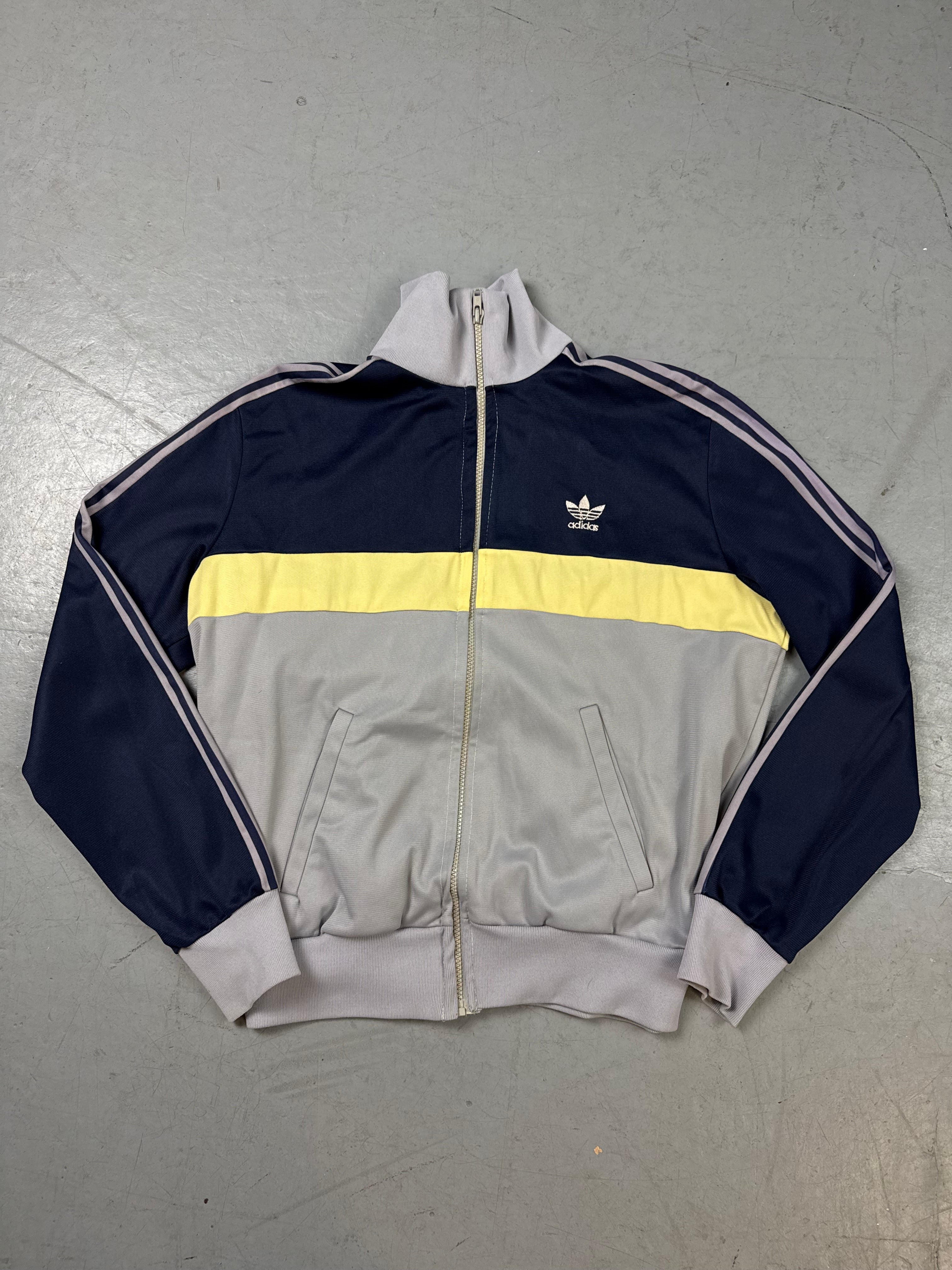 Vintage Adidas Blue and Grey Track Jacket M