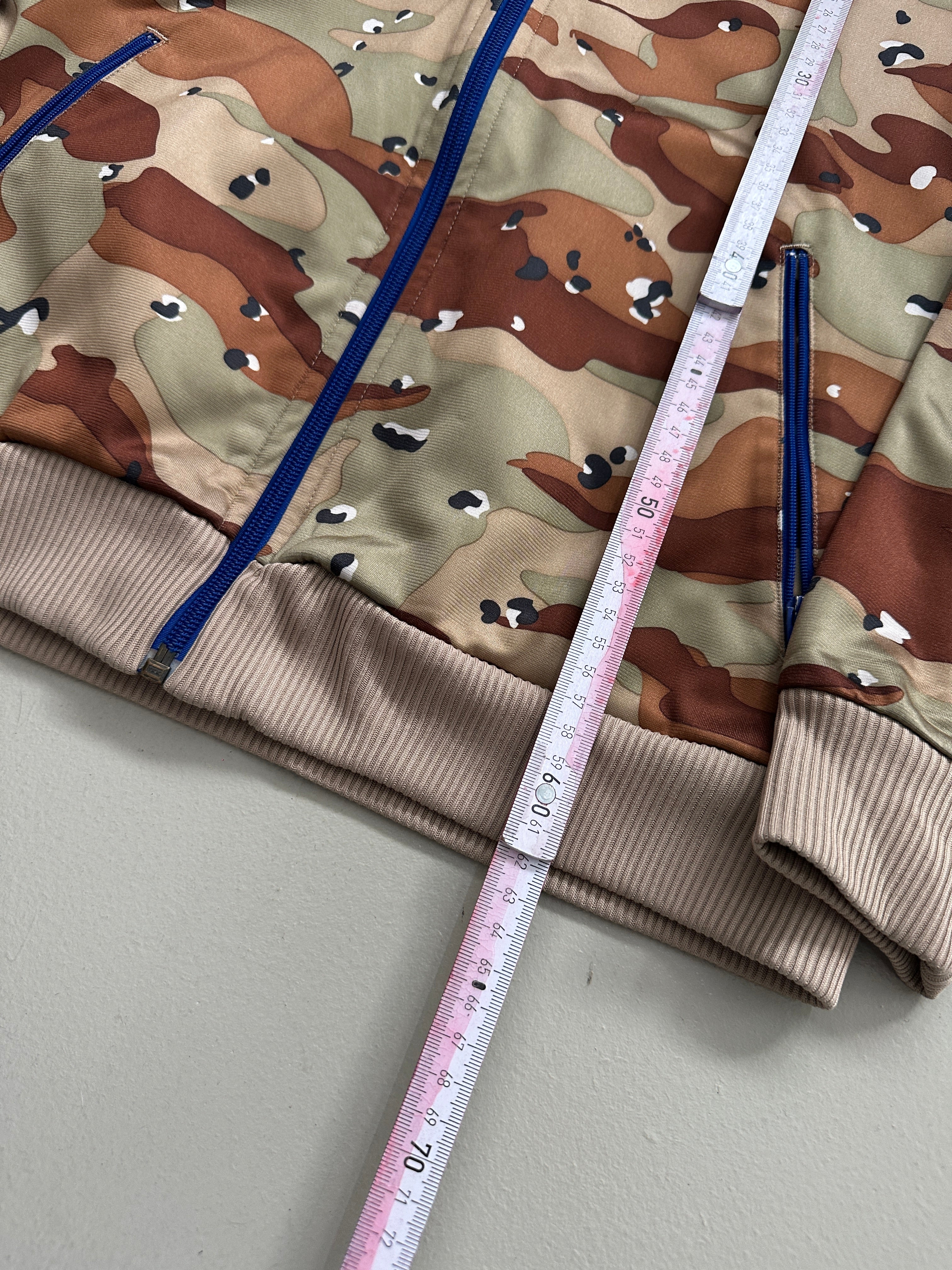 Vintage Adidas Camouflage with Blue Stripes Track Jacket M