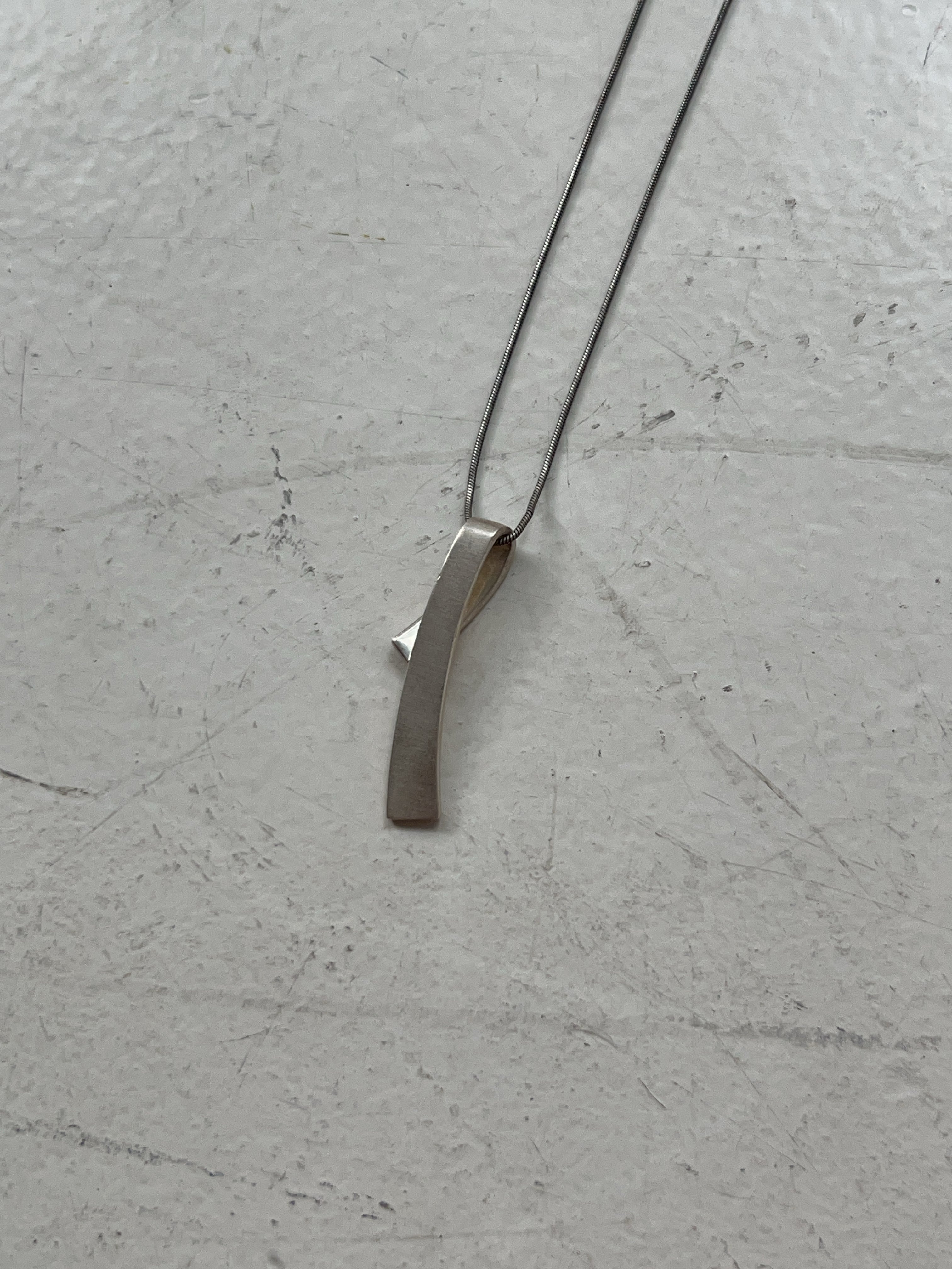 Vintage 925 Silber Halskette mit Schlaufen Anhänger