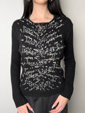 Tragebild von Vintage Angel Devil Black Knit Sweater von vorne