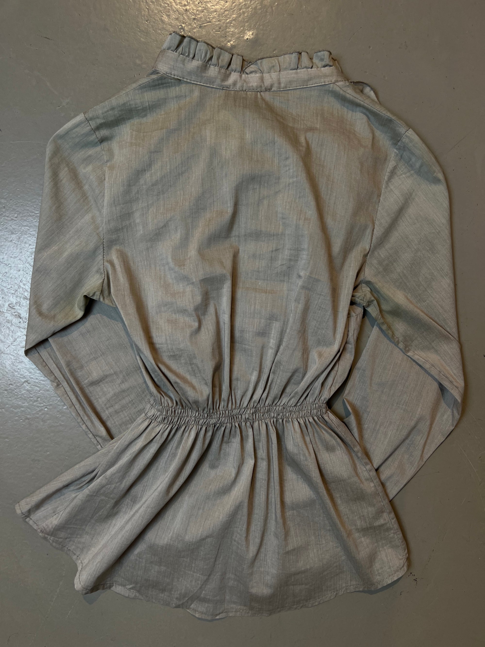 Vintage Beige Ruffle Blouse S