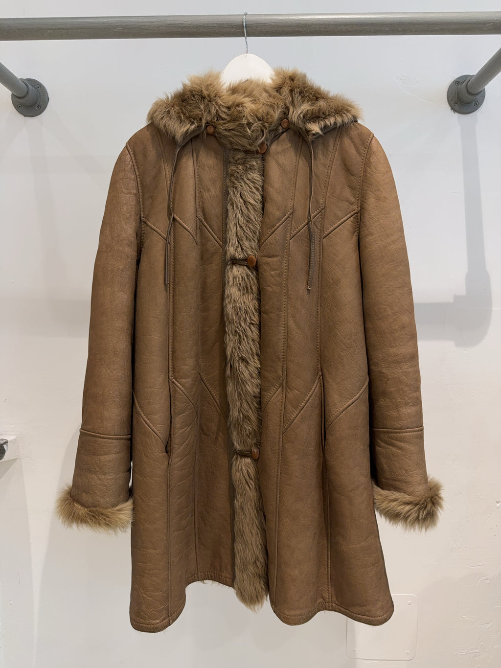 Vintage Faux Fur Brauner Mantel (XL)