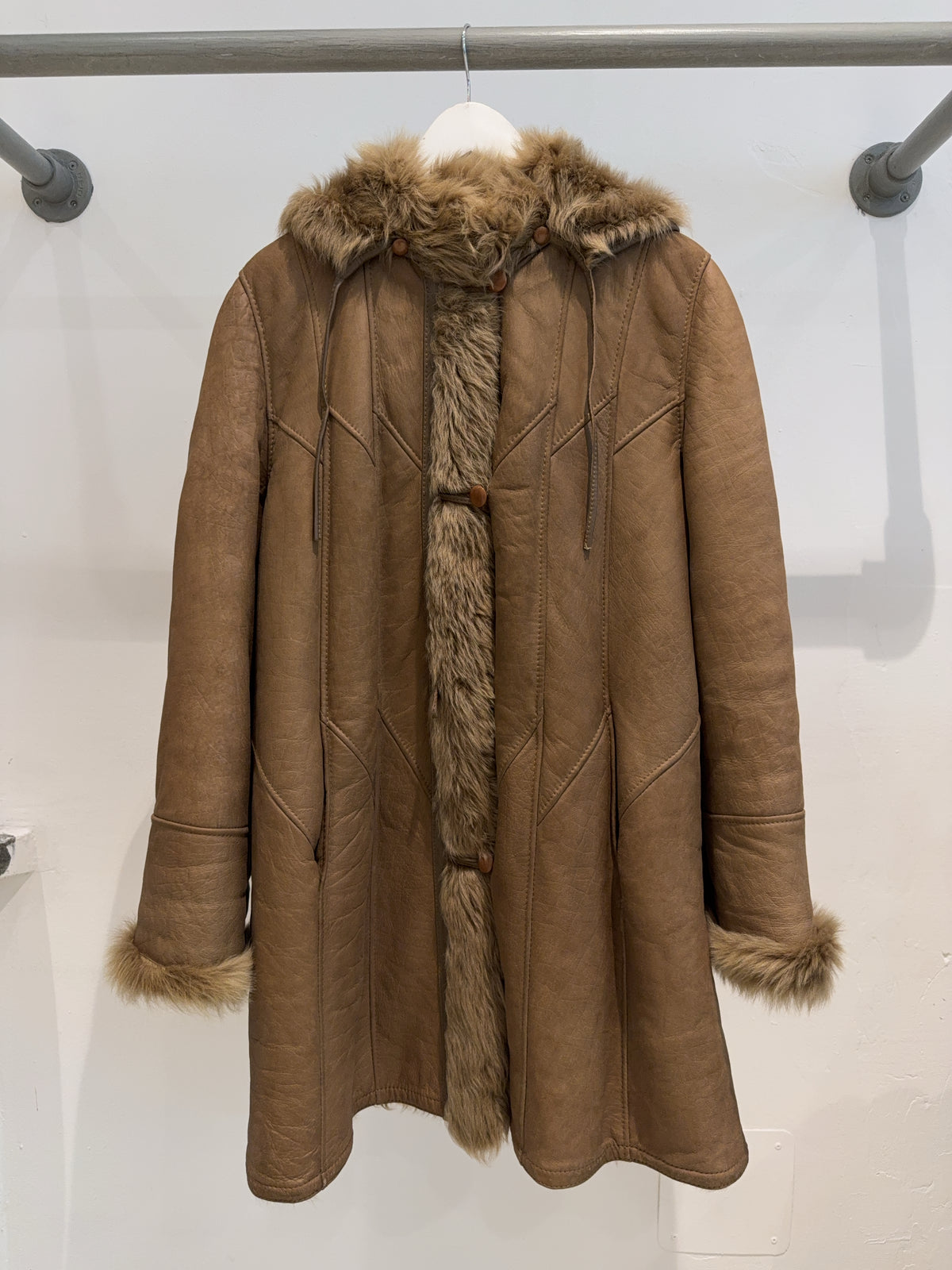 Vintage Faux Fur Brauner Mantel (XL)