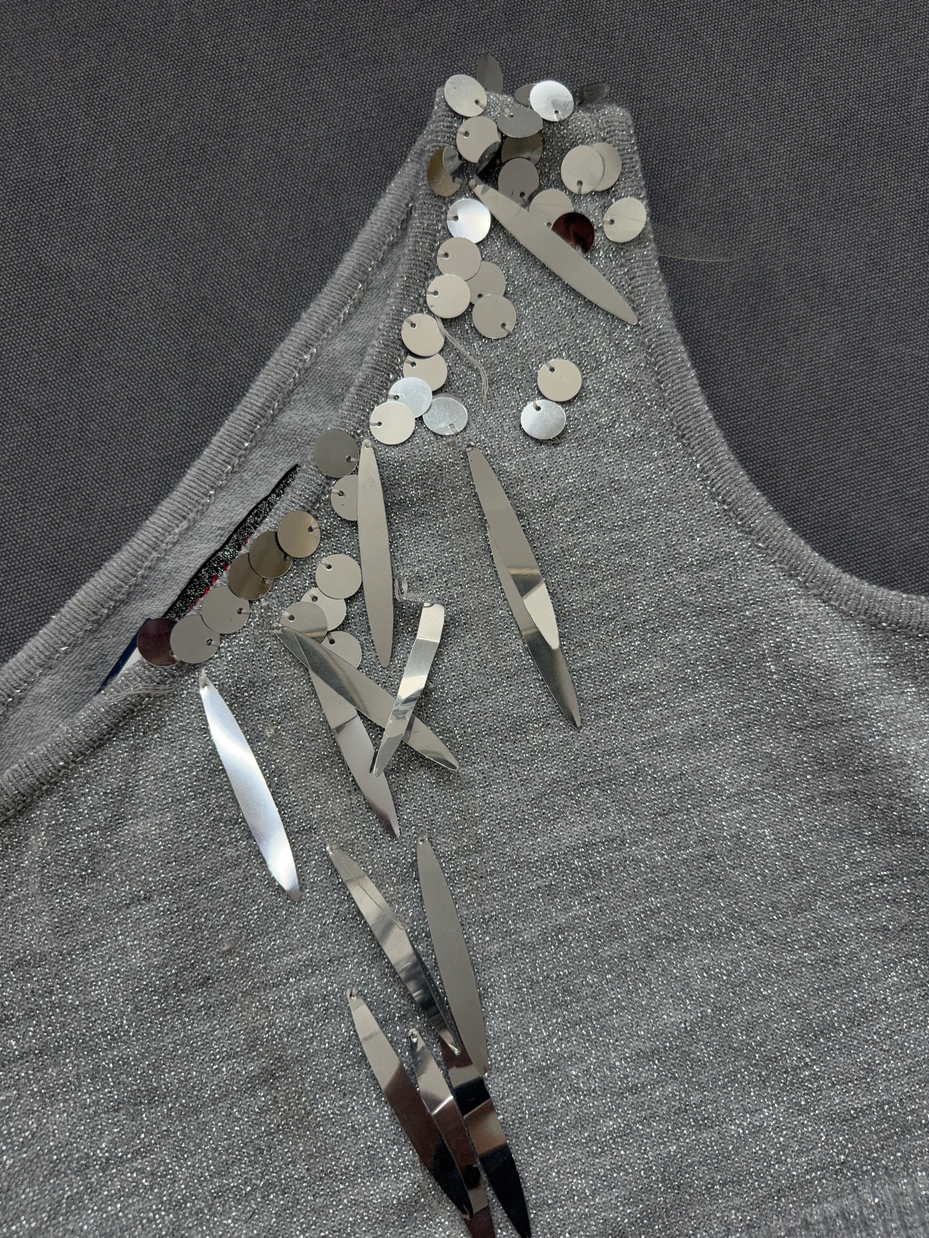 Vintage Luxury Miss Sixty Silver Top für Damen. Y2K Second Hand 2000s Fashion 