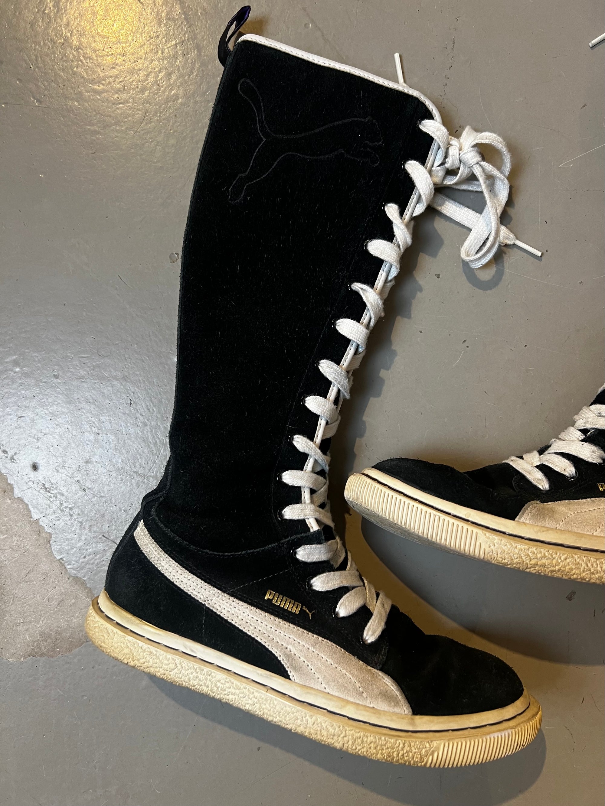 Vintage Black Puma Rare Dr. Clyde High Top Boots 38