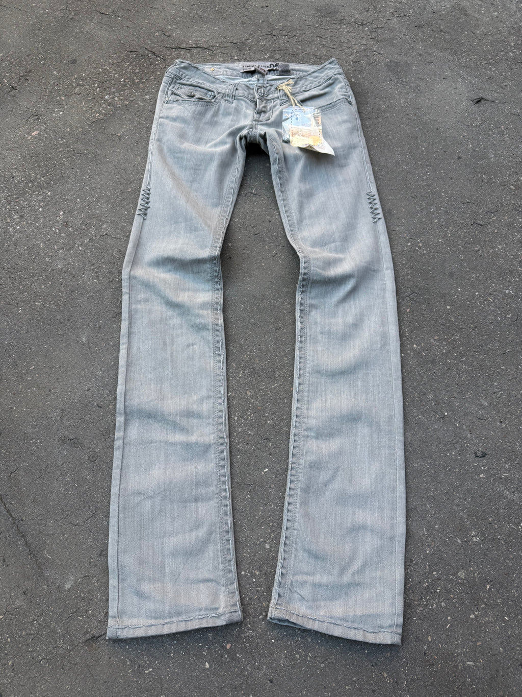 Y2K Laguna Beach „Dana Point“ Grey Low Waist Denim für Damen. Y2K 2000s Fashion