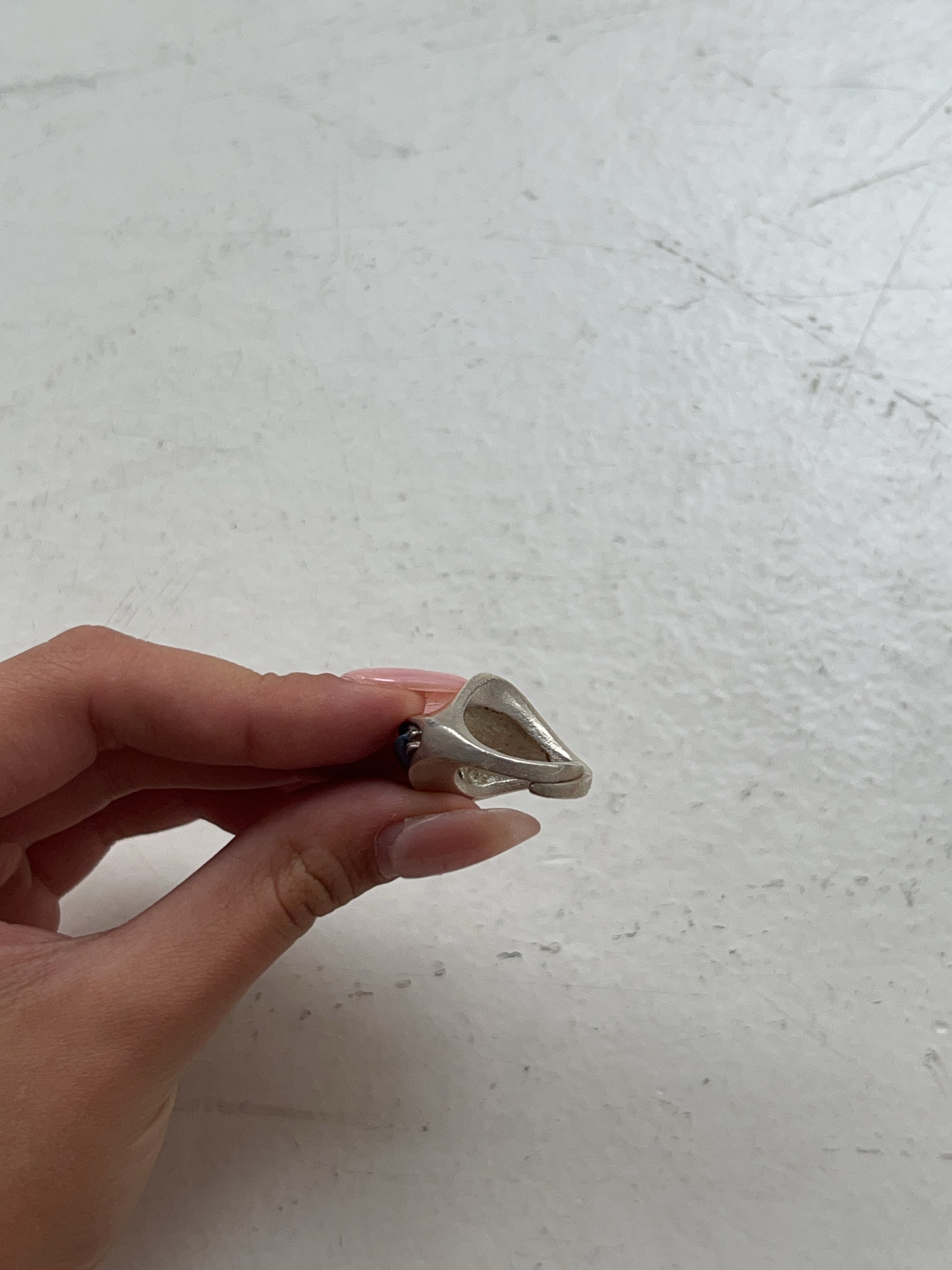 Vintage 925 Silber Ring mit Blauem Stein