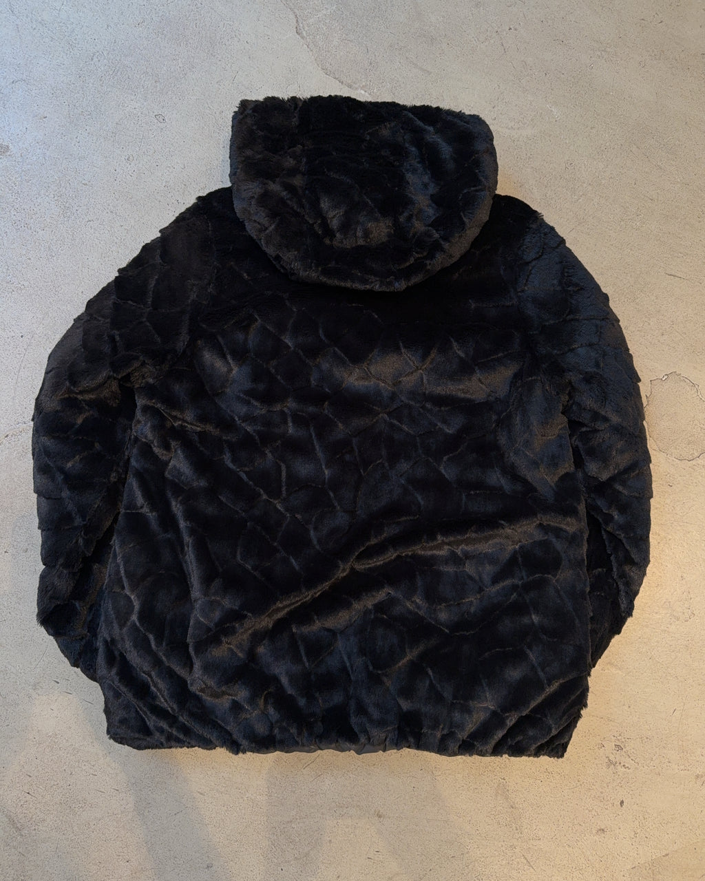 Vintage Faux Fur Hooded Jacke (L)