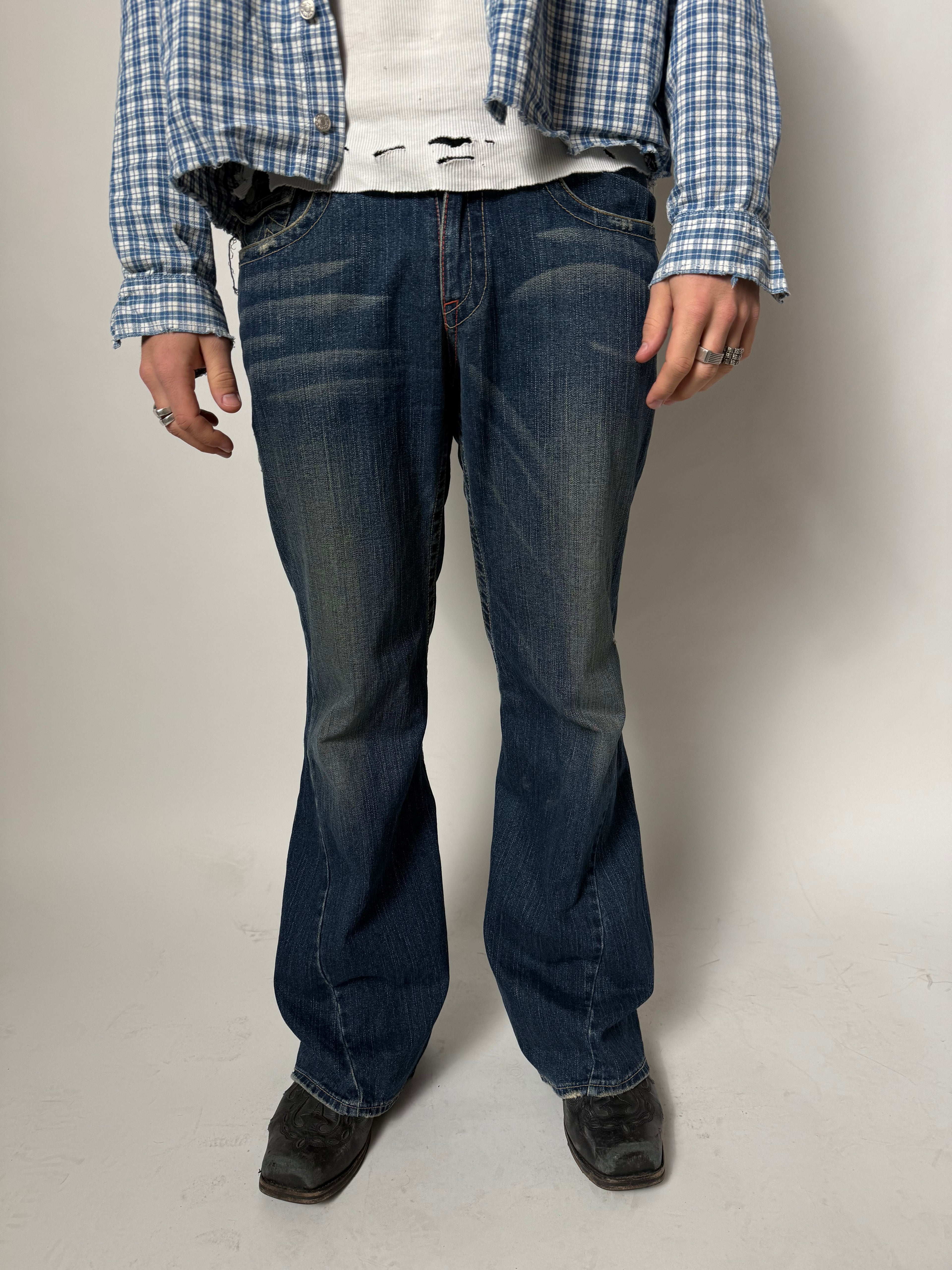 Vintage True Religion Dark Blue Flared Denim M/L