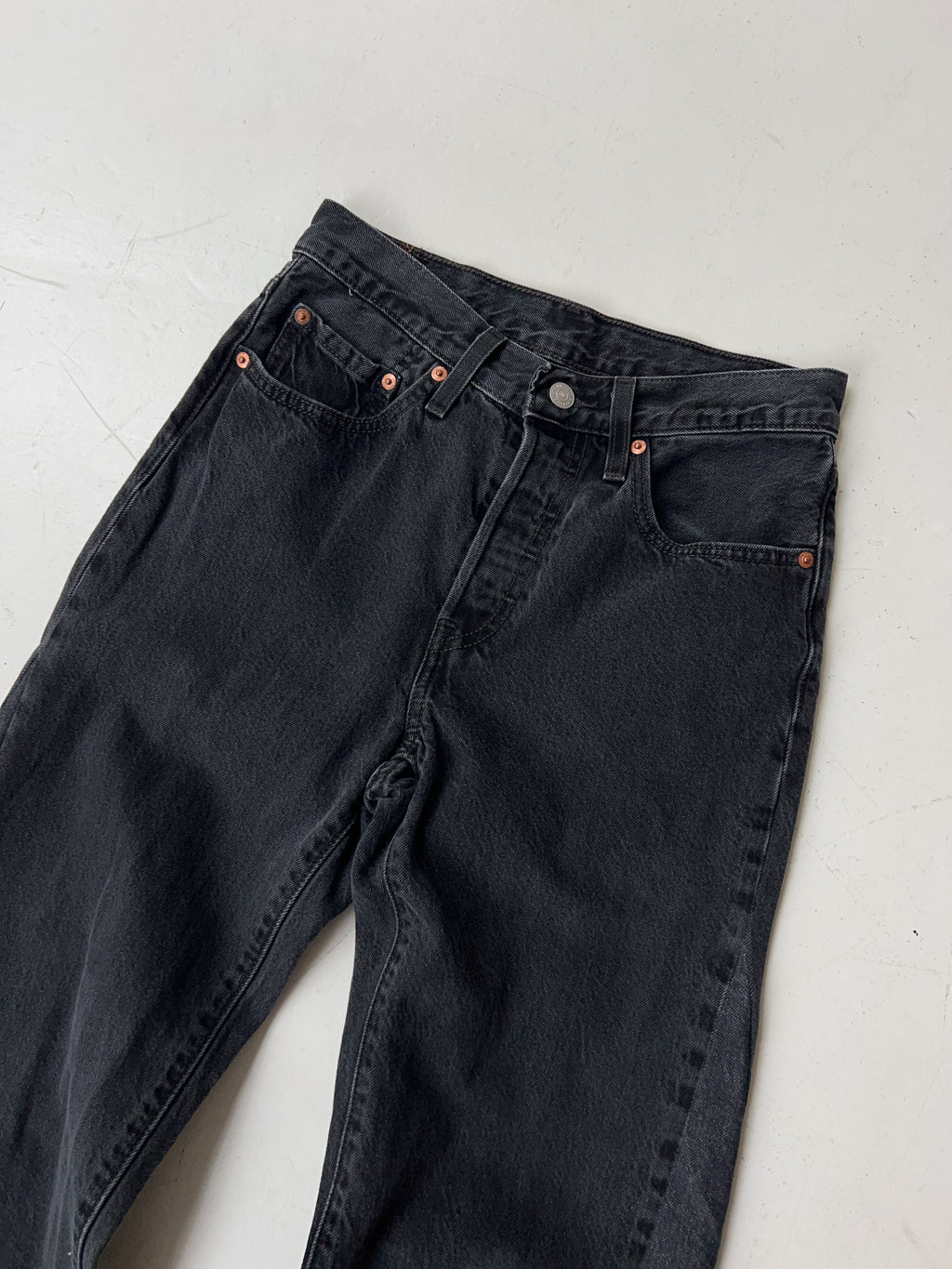 Vintage Levi's 501 Black Reworked Bootcut Jeans (S)