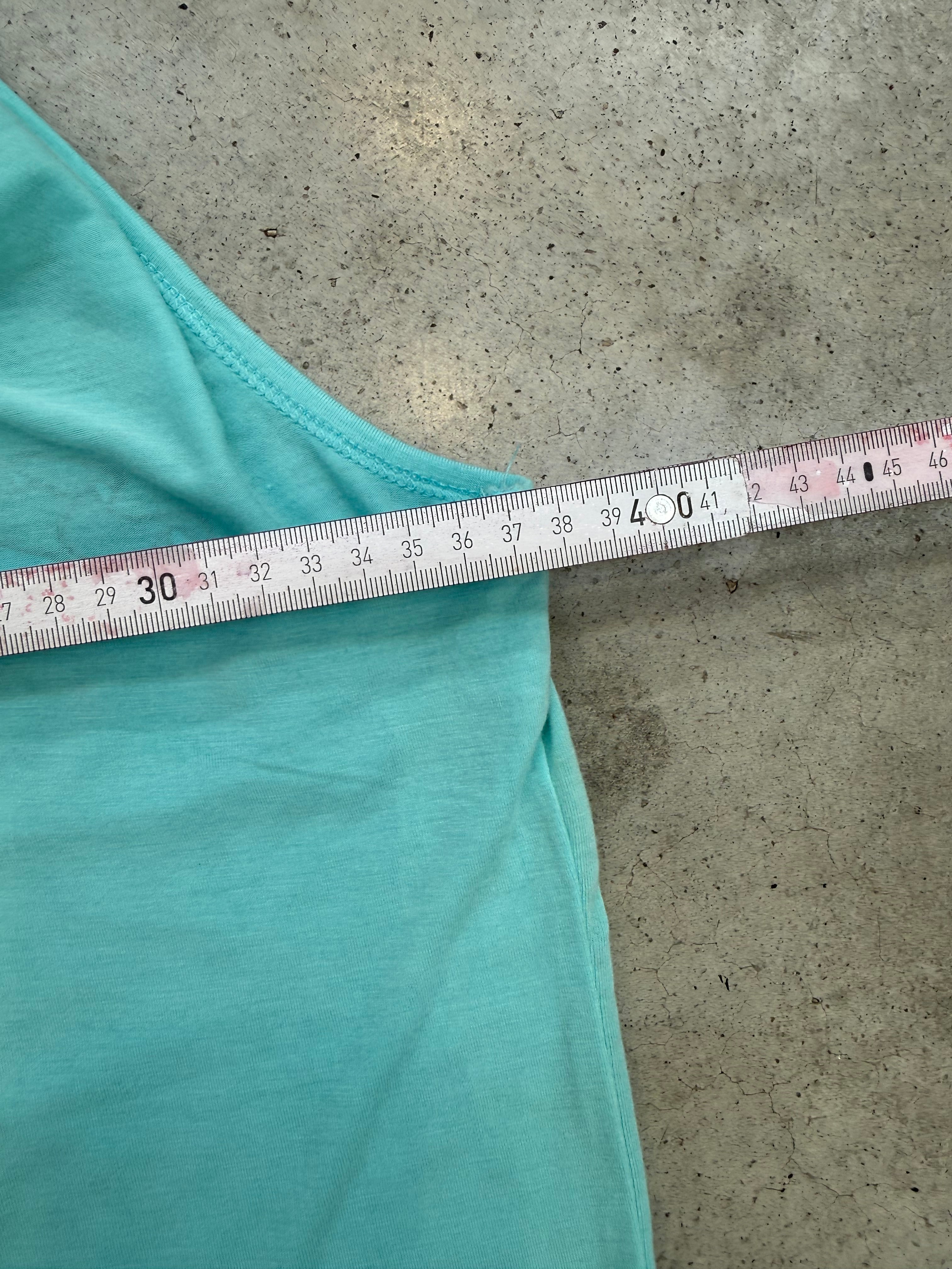 Vintage Blue Rose Summer Tank Top, mit Crazy Print für Damen. Y2K Second Hand 2000s Fashion 