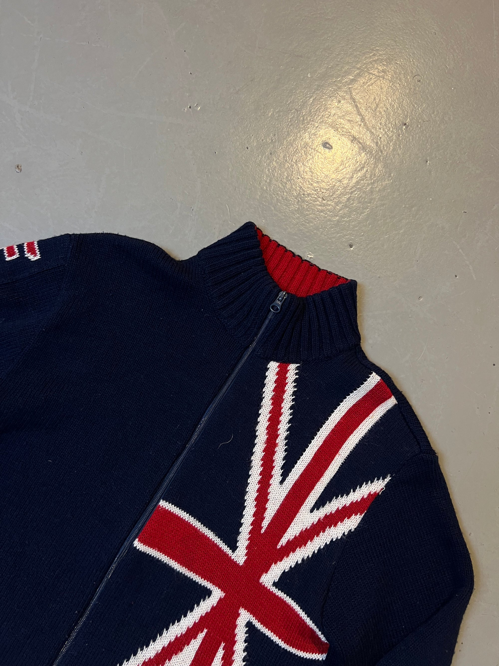 Vintage England Knit Zip Sweater M/L