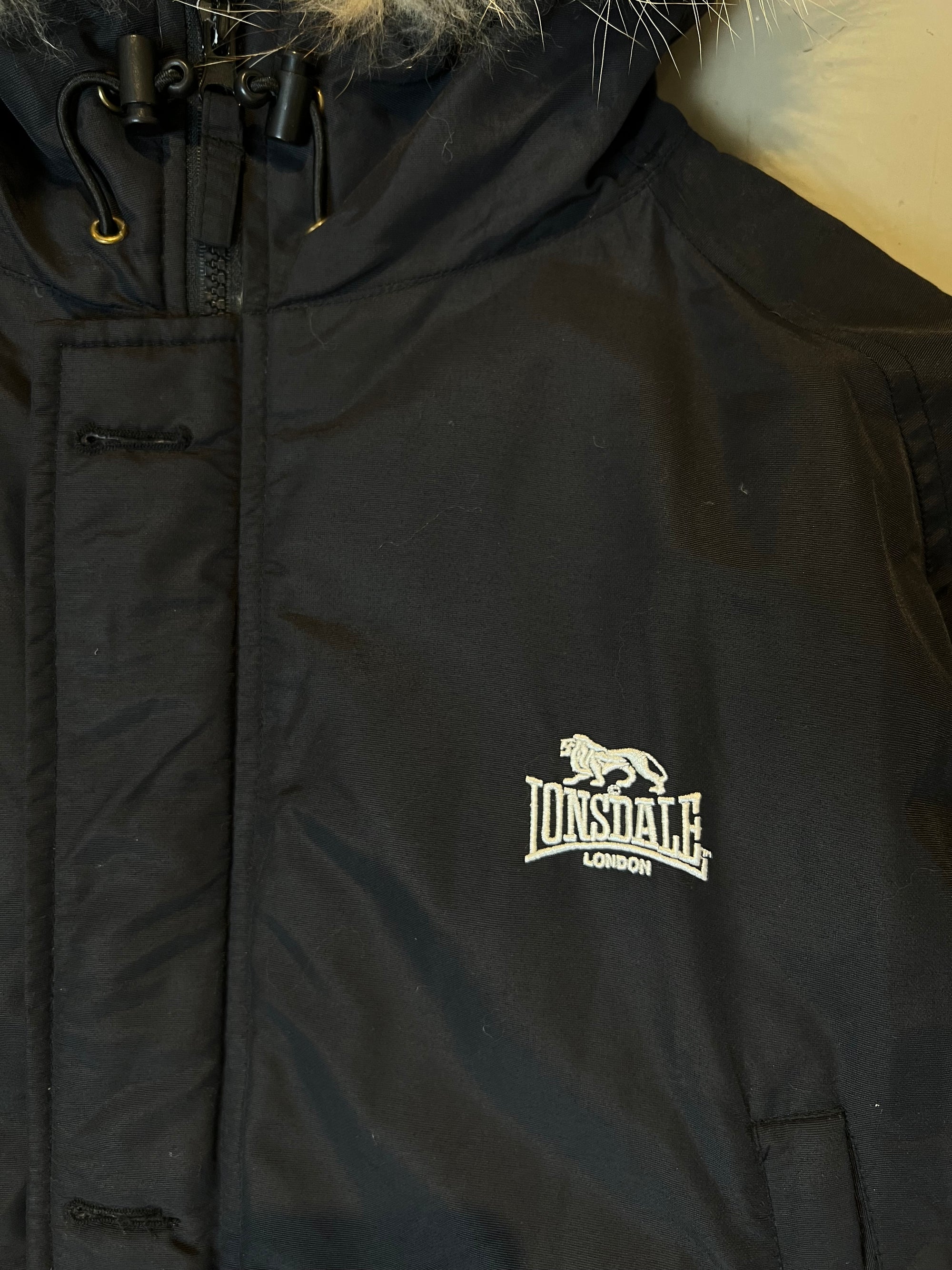 Vintage Black Lonsdale Winter Jacket L/XL