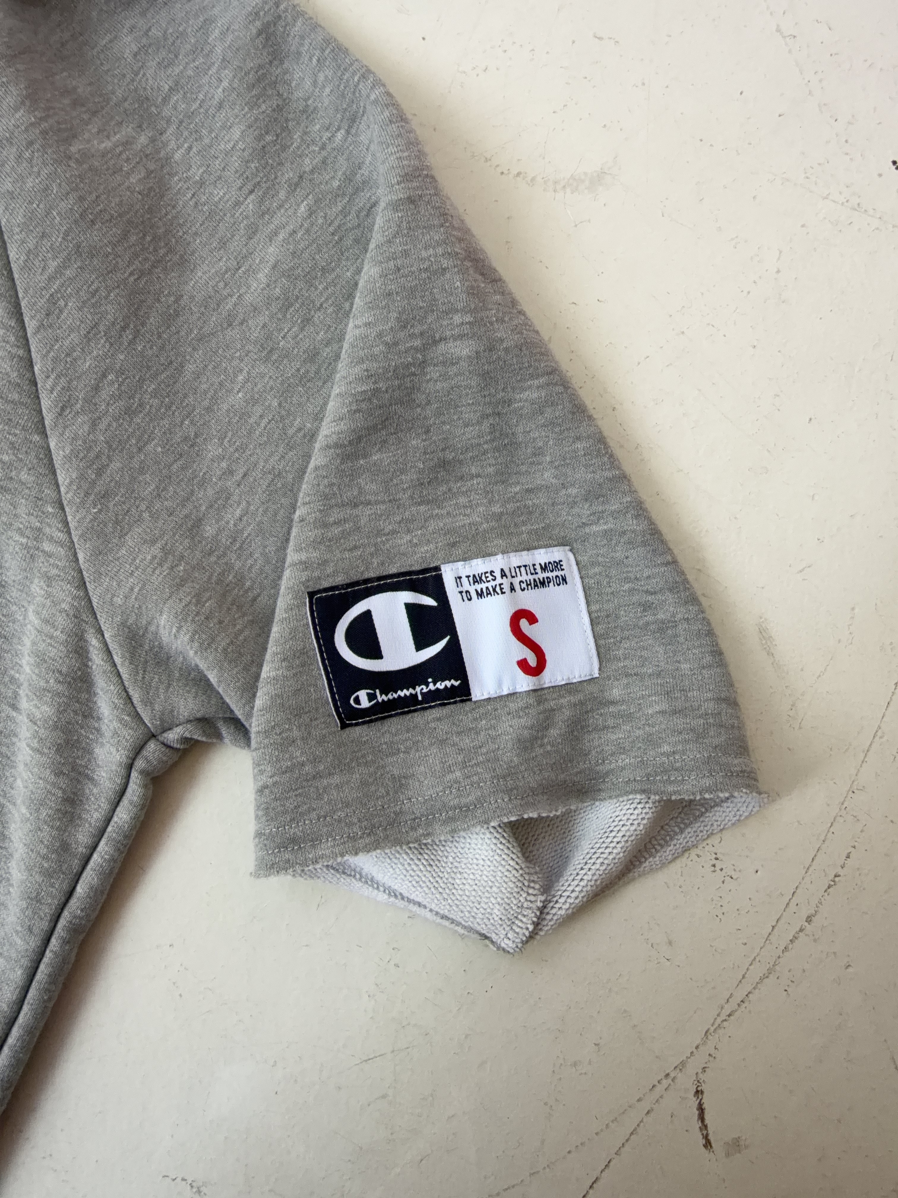 Vintage Champion Short Sleeve Hoodie (S)