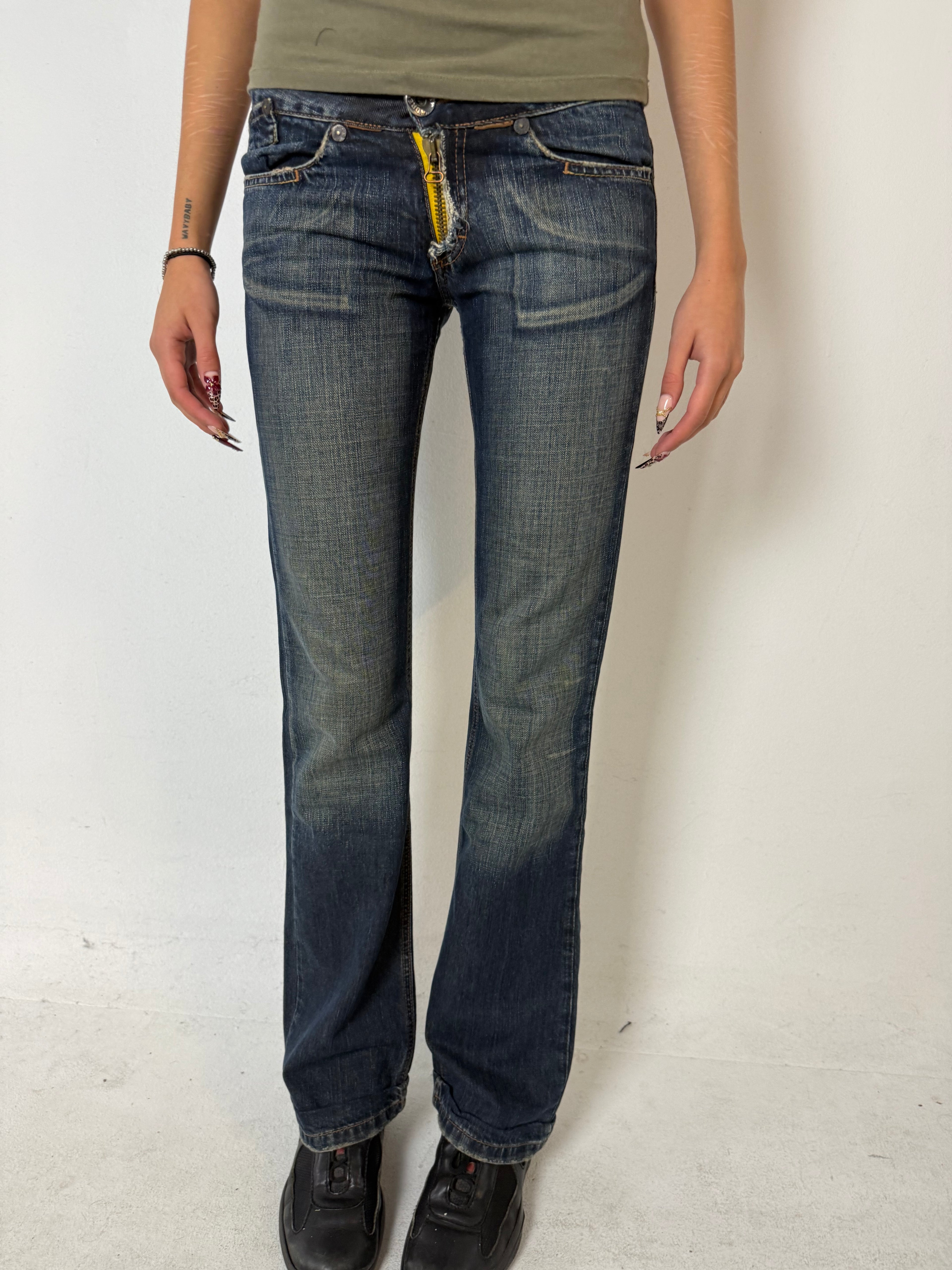 Y2K De puta Madre mid waist bootcut denim für Damen 
