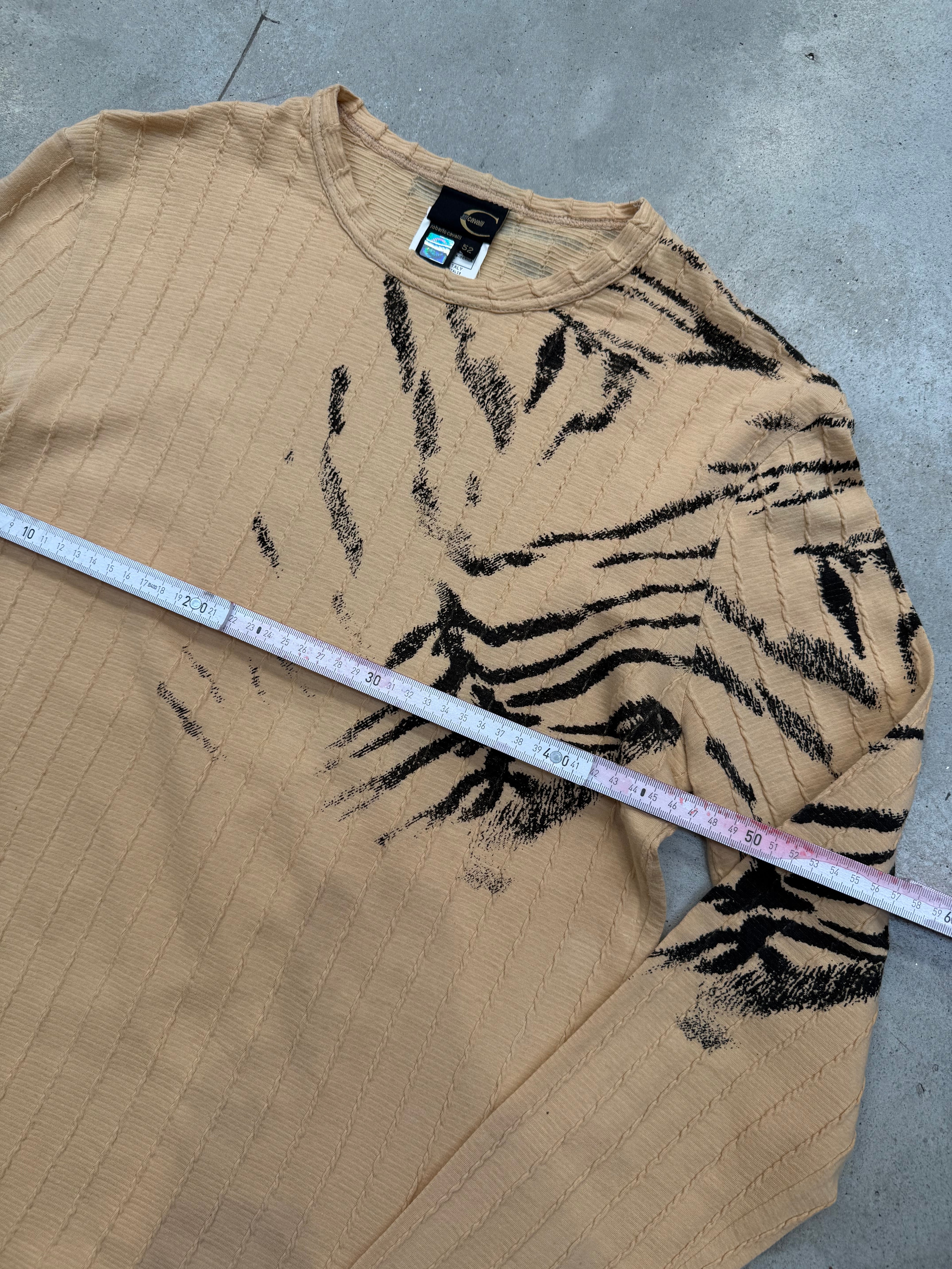 Vintage Just Cavalli Beige Tiger Print Longsleeve M