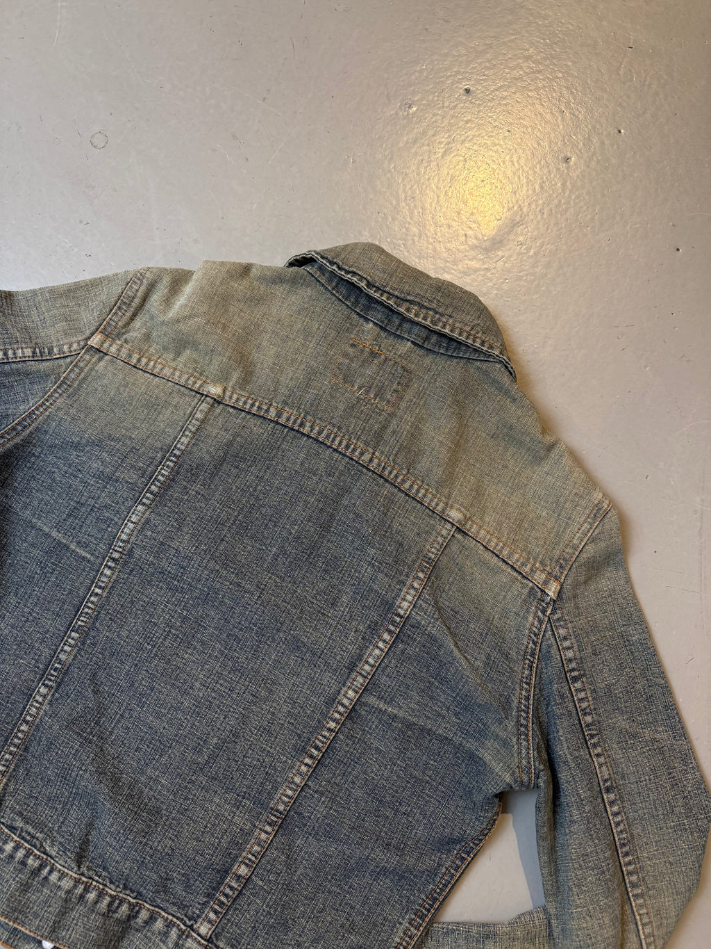 Vintage Onyx Green Blue Washed Denim Jacket XS/S