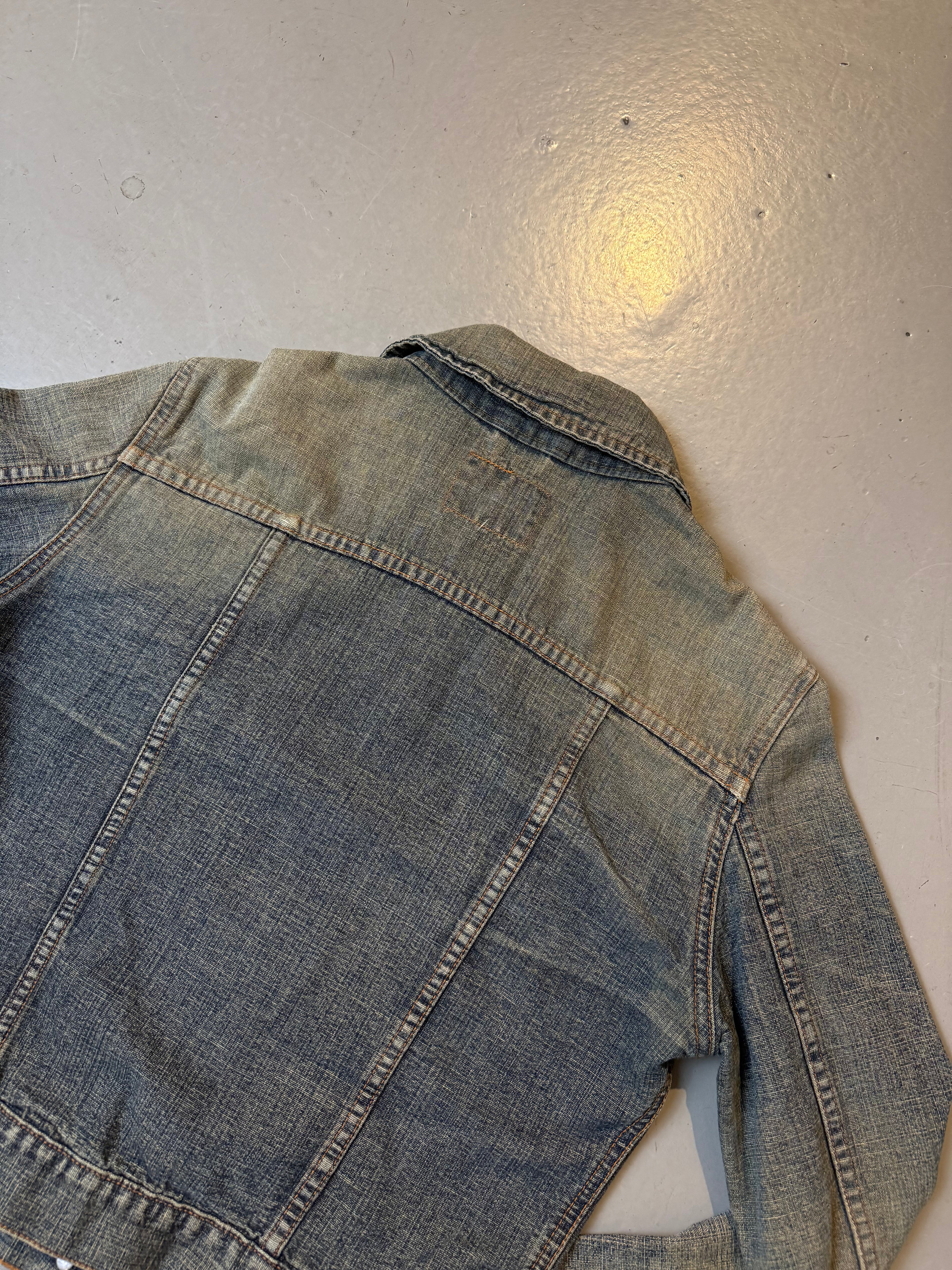 Vintage Onyx Green Blue Washed Denim Jacket XS/S