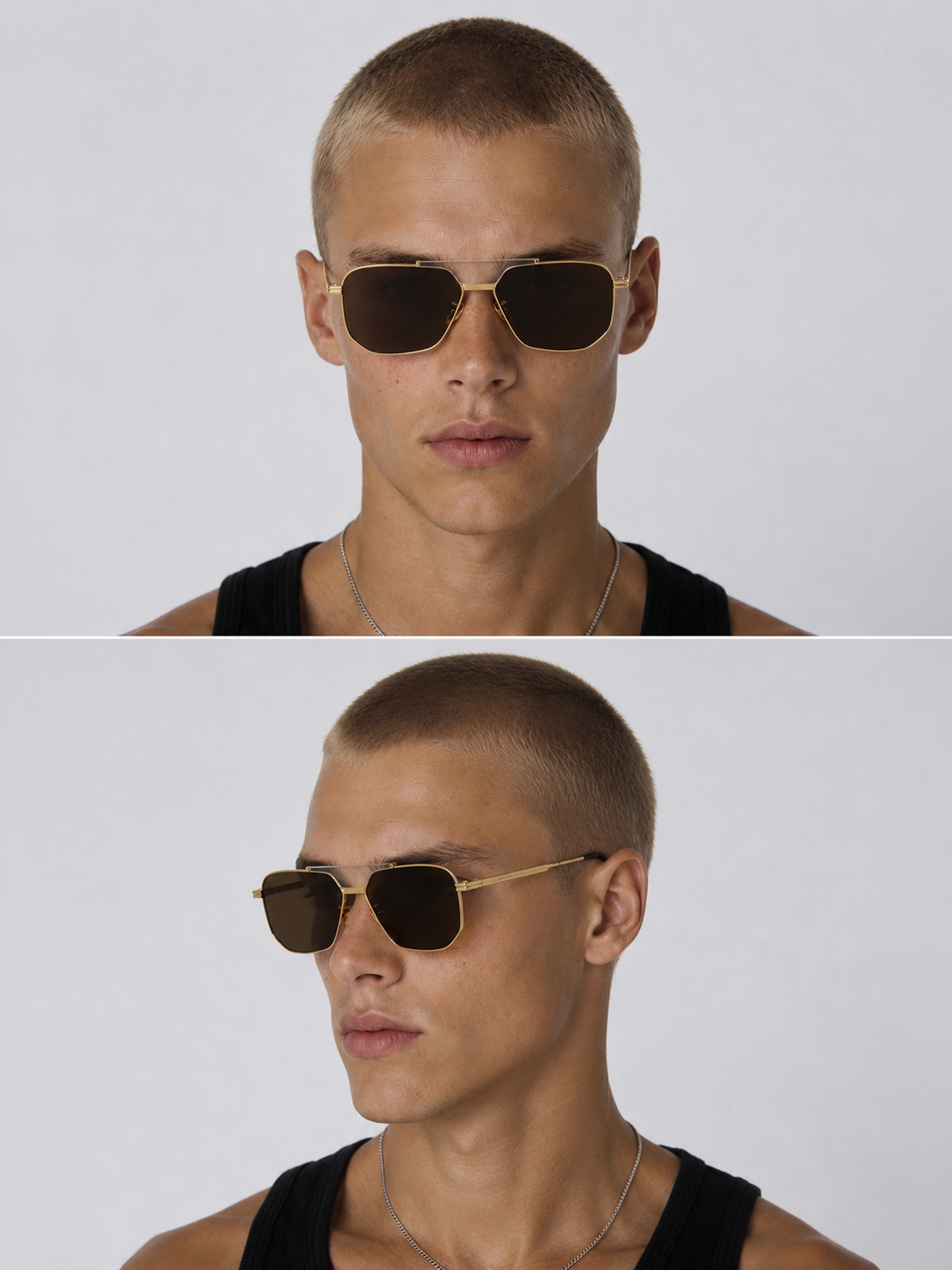 Bottega Veneta Gold Sunglasses
